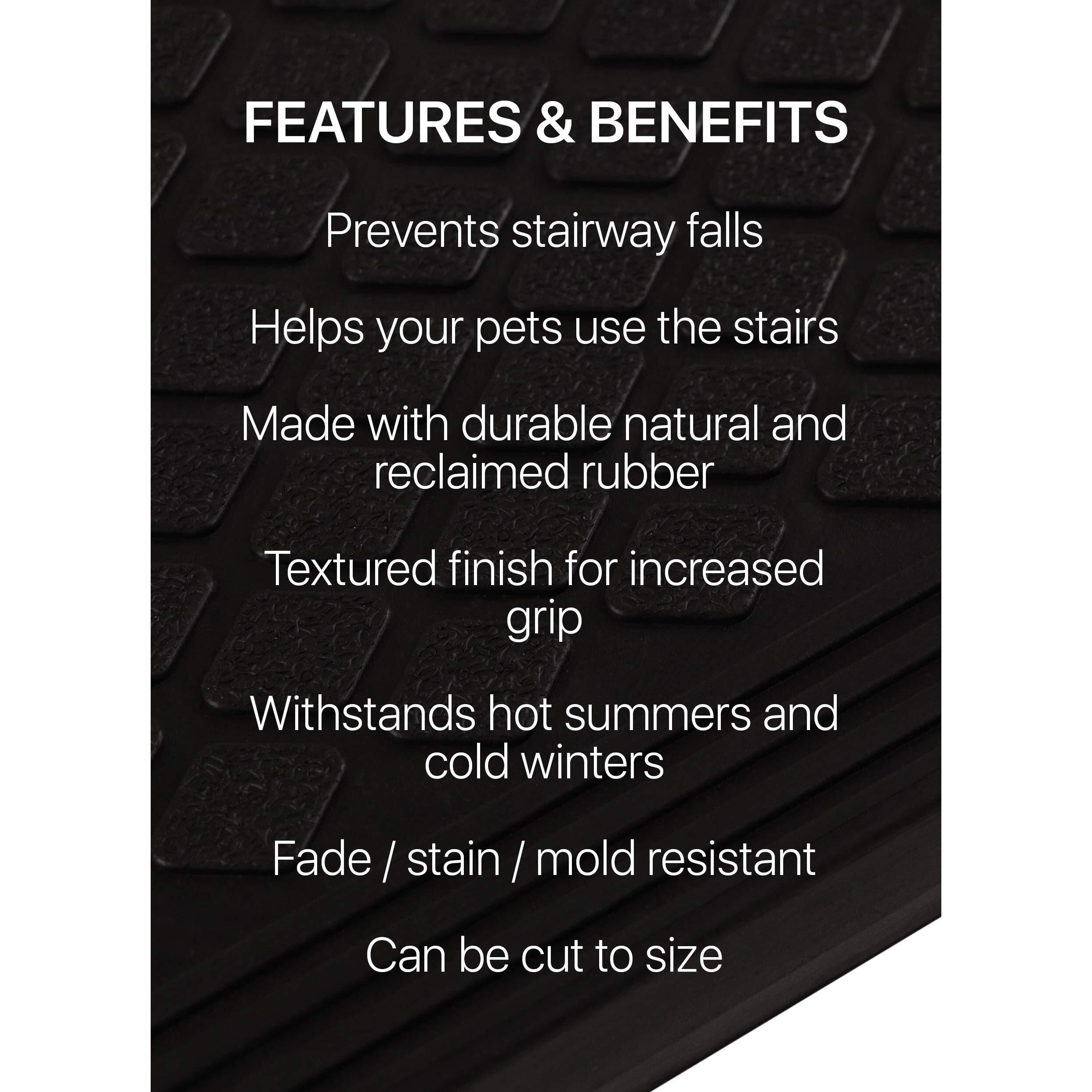 Finehous Rubber Stair Treads Non-Slip Outdoor 35   X10    (5-Pack) - Anti-Slip Step Mat With Nosing