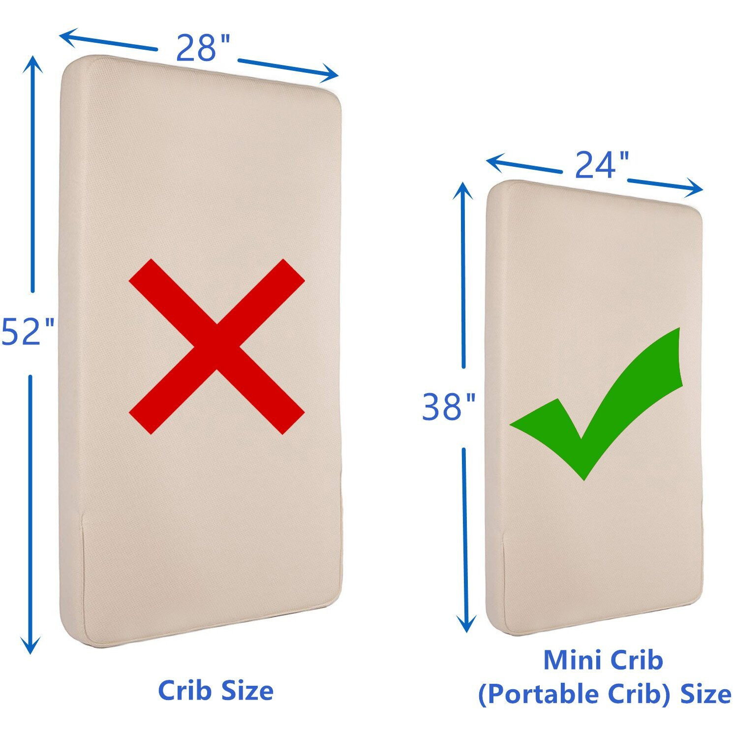 American Baby Company Ultra Soft Microfiber Waterproof Fitted Portable/Mini-Crib Mattress Protector, Quilted Mattress Pad Cover, White, 38"&quotX24"&quotX5""