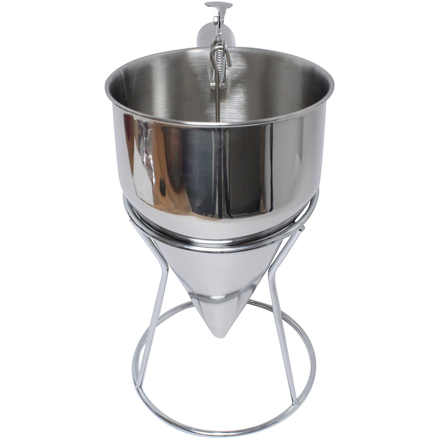 Confectionery Funnel Pancake Batter Dispenser With Stand Rack - 1000 Ml Stainless Steel Cupcake Funnel - Pancake Maker Home Kitchen - 4 Cup Diy Baking Tool - (10    X 10.5    X 5.5   )