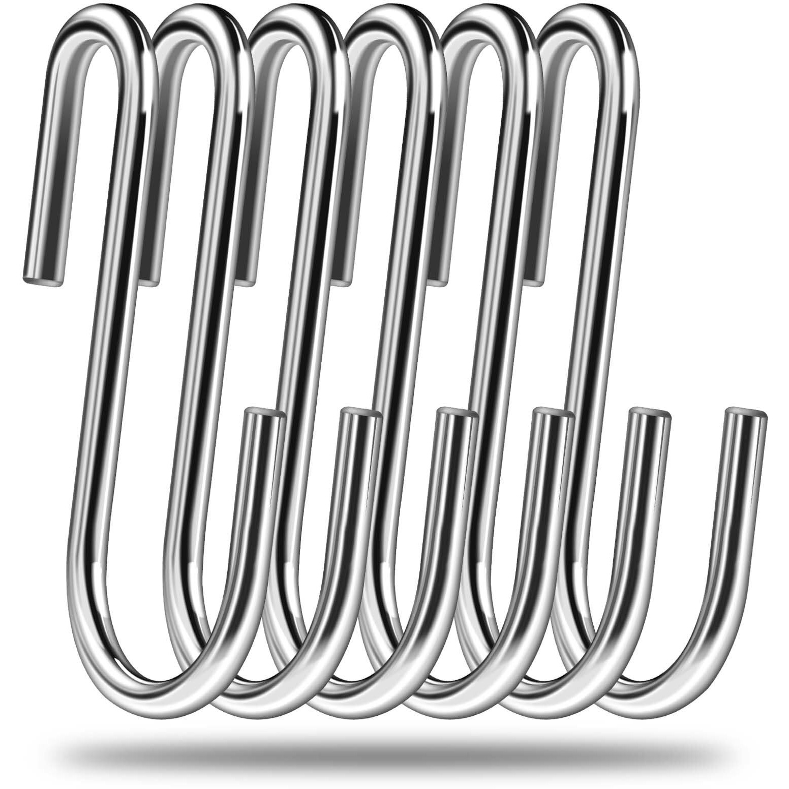 Esfun 24 Pack 3 Inch Heavy Duty S Hooks Pan Pot Holder Rack Hooks Hanging Hangers S Shaped Hooks For Kitchenware Pots Utensils Clothes Bags Towels Plants