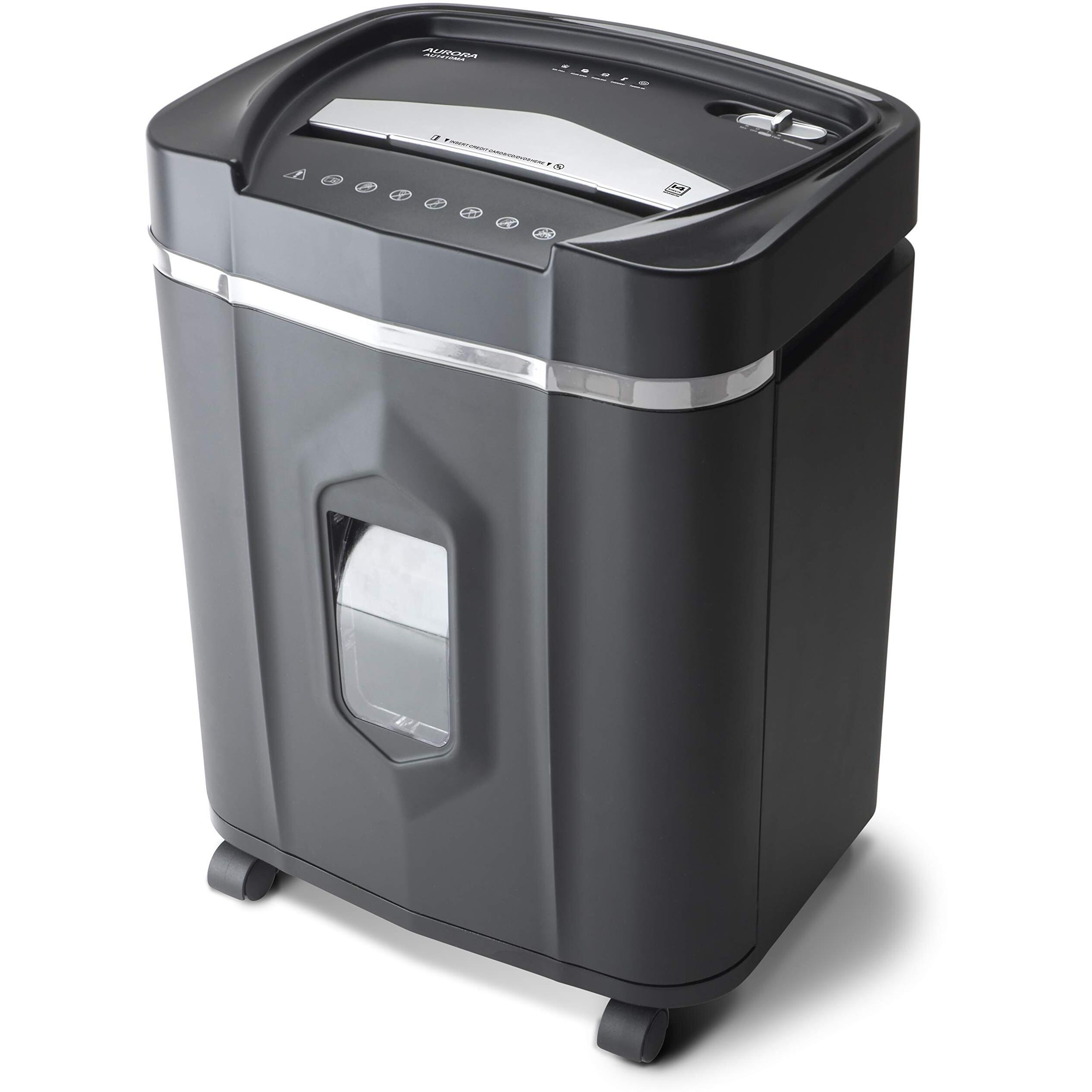 Aurora Au1210Ma Professional Grade High Security 12-Sheet Micro-Cut Paper/Cd And Credit Card/ 60 Minutes Continuous Run Time Shredder