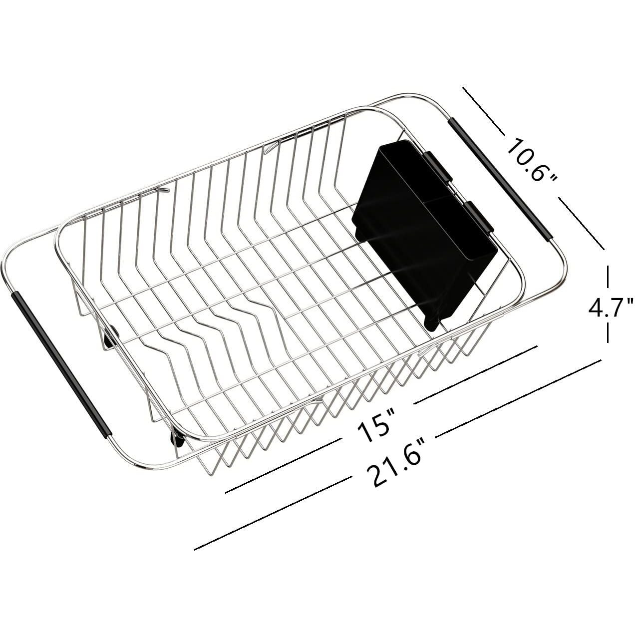 Tesot Adjustable Over Sink Dish Rack Stainless Steel Dish Drying Rack On Counter Or In Sink, Rustproof