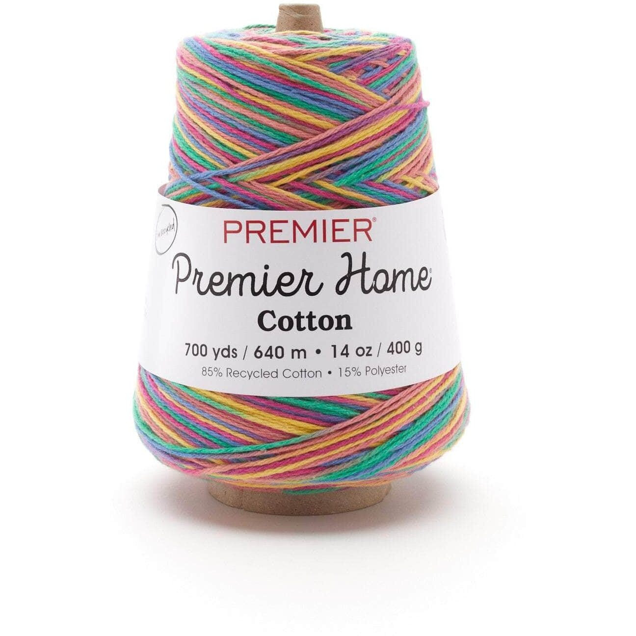 Premier Yarns Home Cotton Cone Yarn, Ideal Knitting And Crochet Supplies, Made Of Recycled Cotton And Polyester, White, 700 Yards