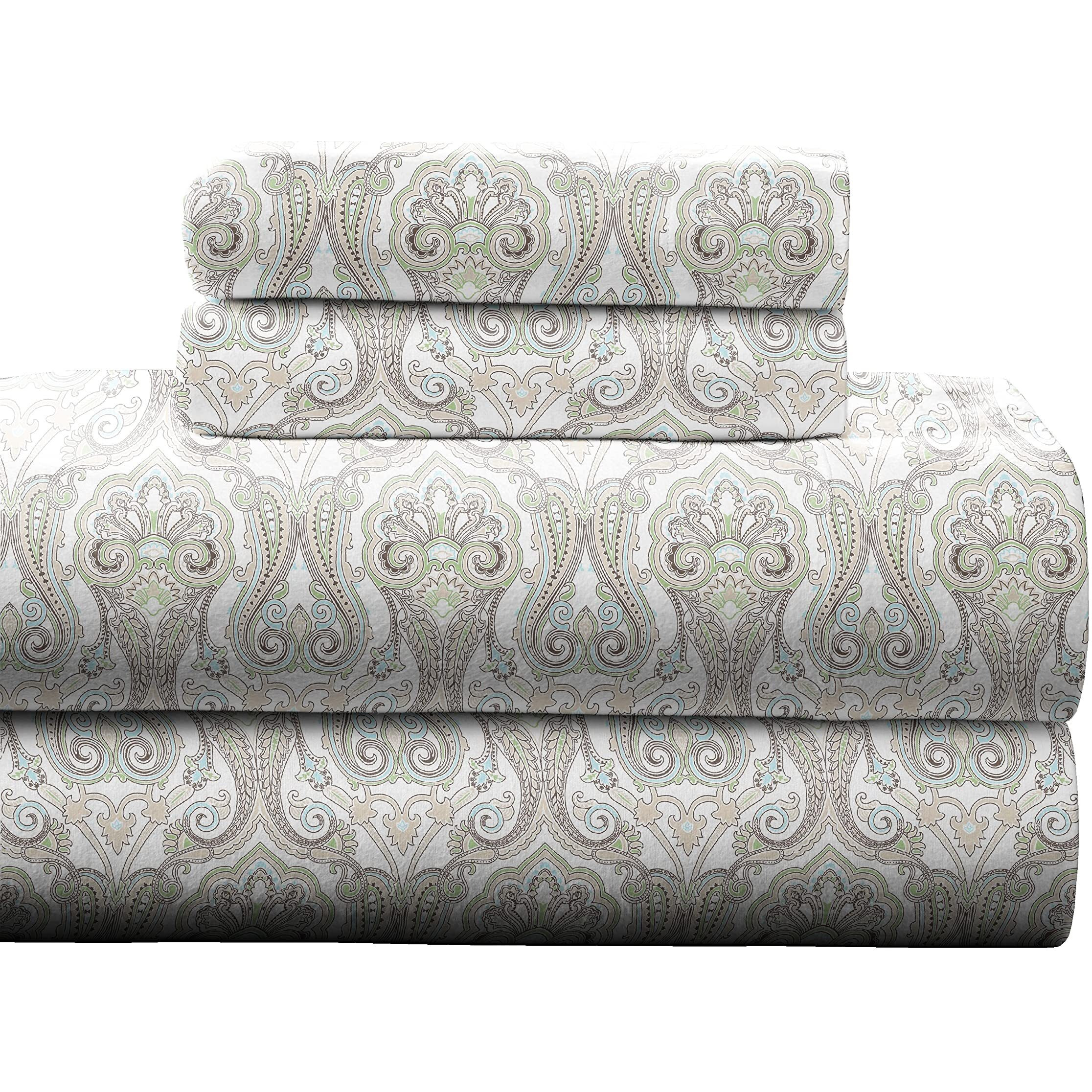 Pointehaven Flannel 170 Gsm Sheet Set,Twin Xl Paisley