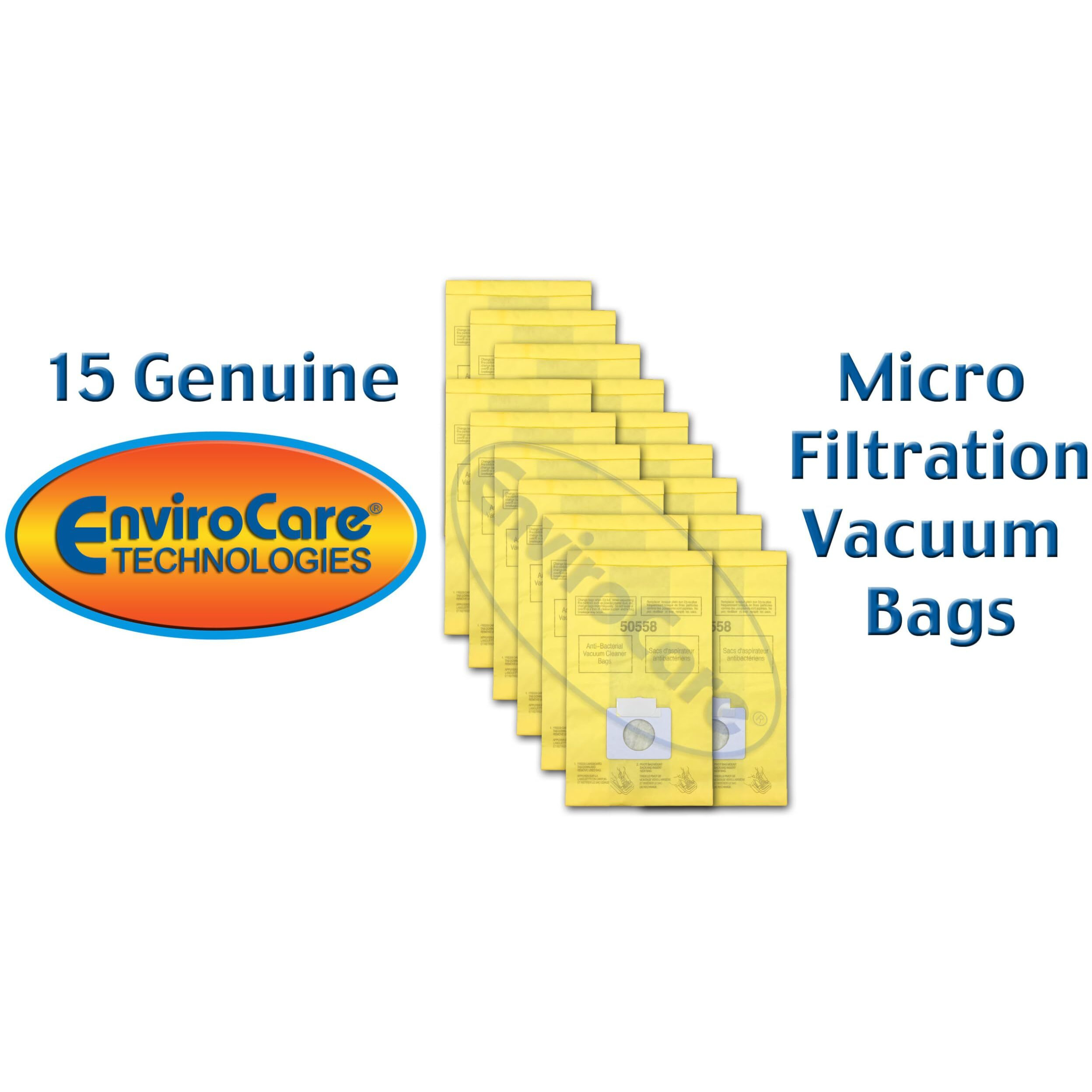Envirocare Replacement Vacuum Bags Compatible With Kenmore Canister Type C/Q. 5055, 50557 And 50558 Panasonic Type C-5 Vacuums,15 Pack