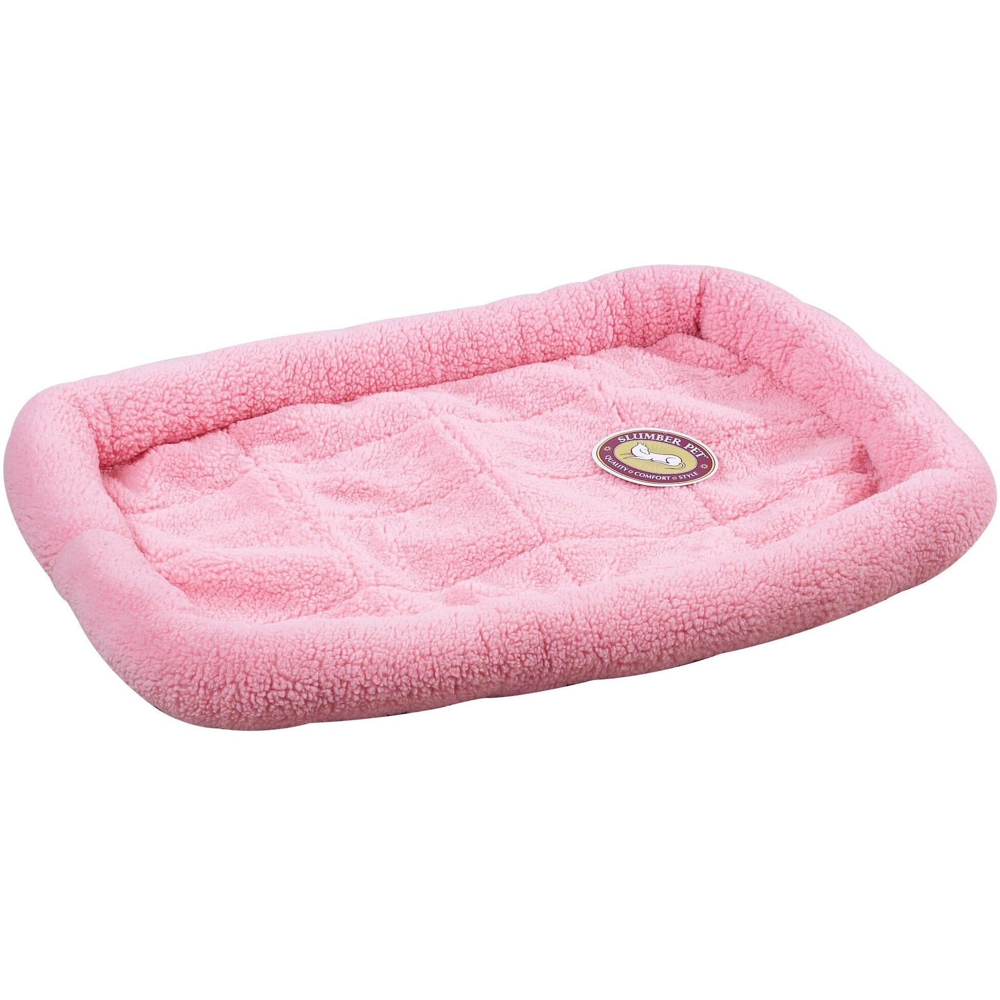 Slumber Pet Sherpa Crate Pet Bed With Bumper-Style Cushioning For Comfort In Crate