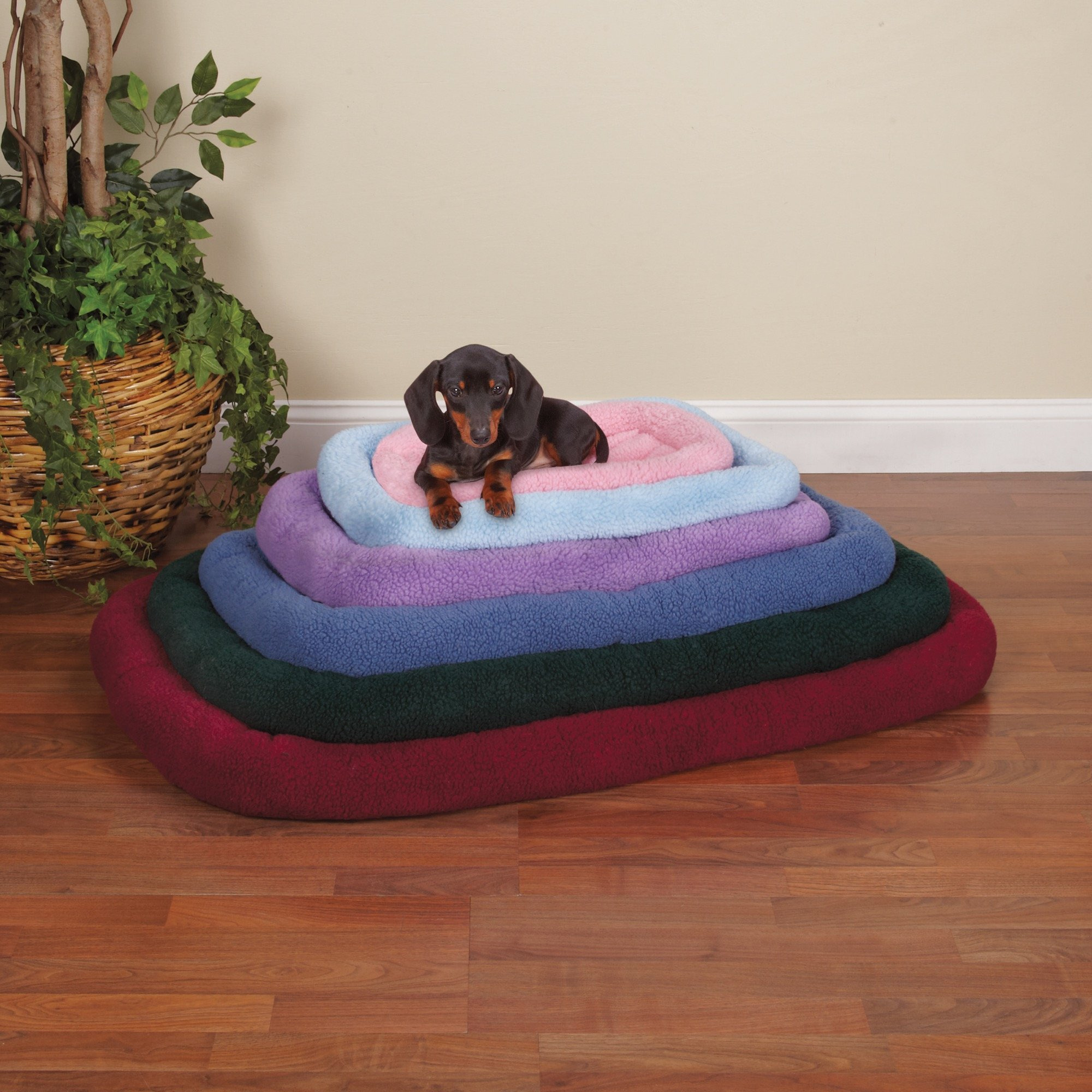 Slumber Pet Sherpa Crate Pet Bed With Bumper-Style Cushioning For Comfort In Crate