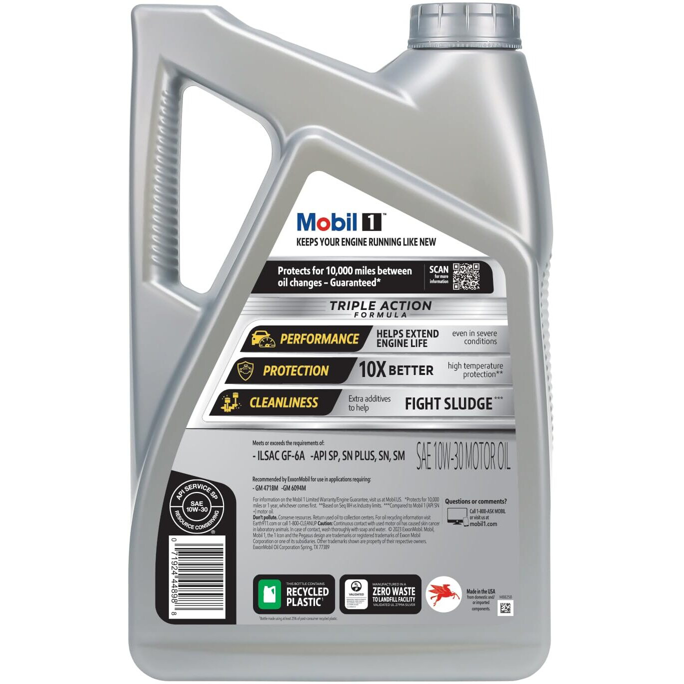 Mobil 1 Advanced Full Synthetic Motor Oil 10W-30, 5 Quart