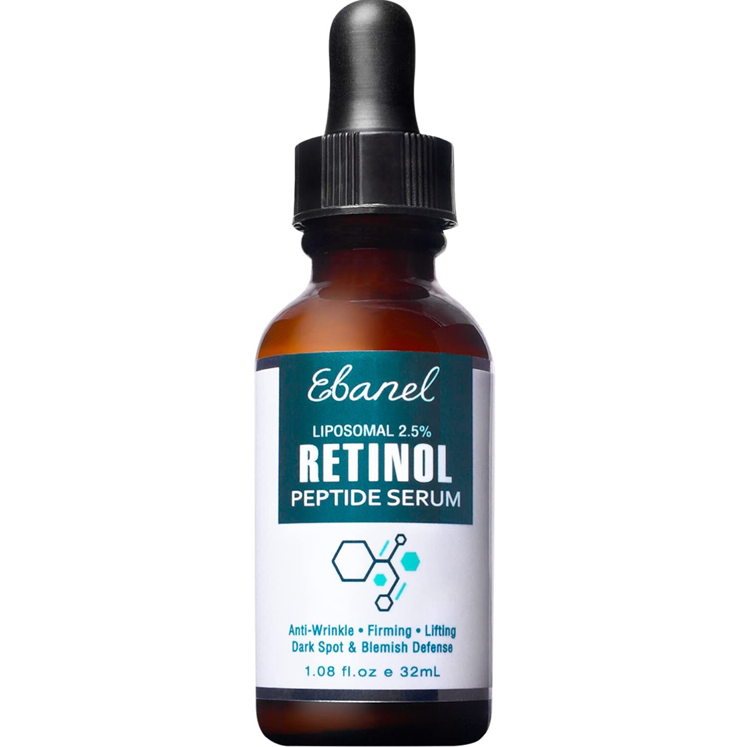 Ebanel Liposomal 2.5% Retinol Serum For Face With Hyaluronic Acid, Peptide, Vitamin C, Pore Minimizer Skin Tightening, Anti Aging Serum, Minimizes Wrinkles, Fine Lines, Age Spots