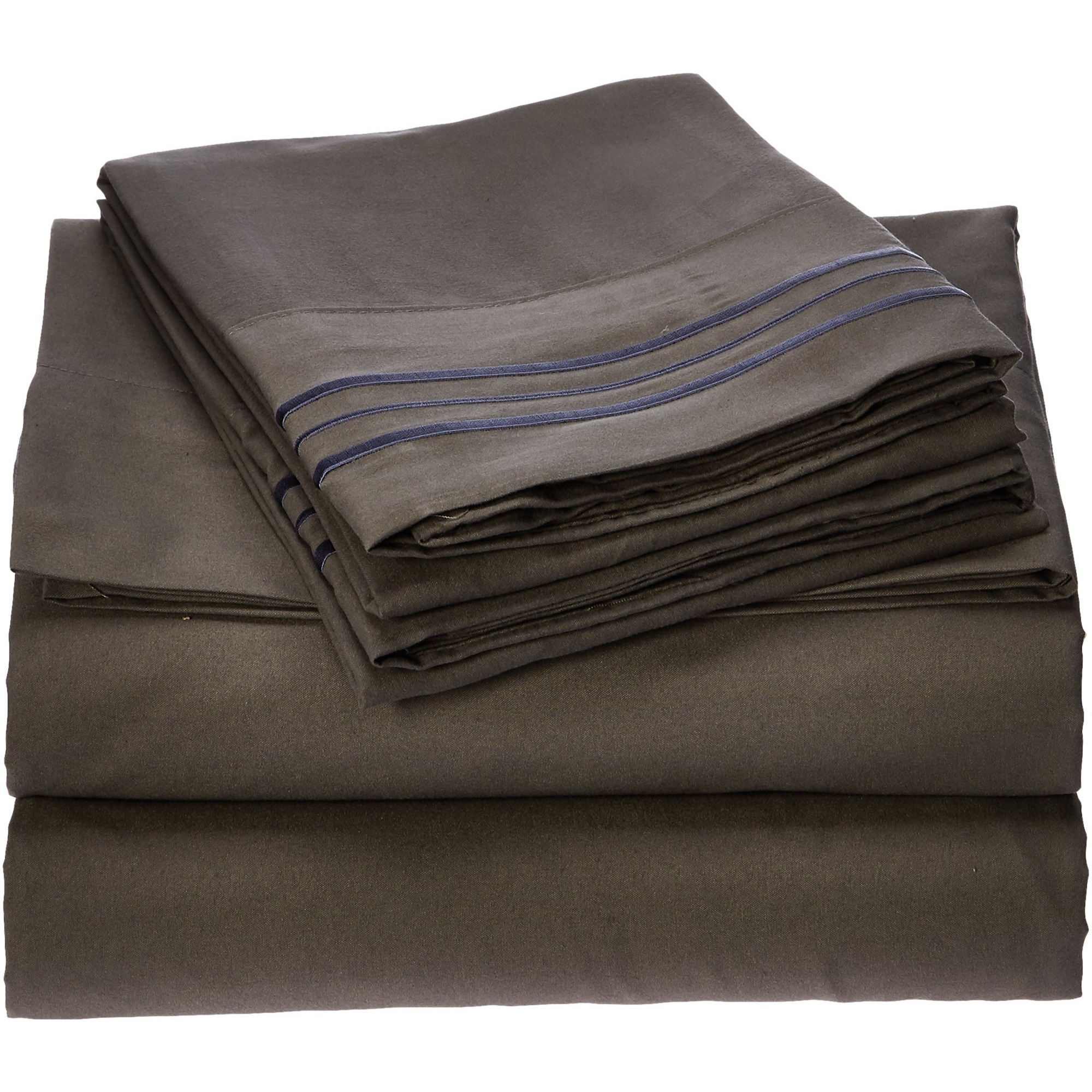 Elegant Comfort 1500 Premier Hotel Quality 4-Piece Bed Sheet Sets, Deep Pockets - Luxurious Wrinkle Free & Fade Resistant, Full, Gray