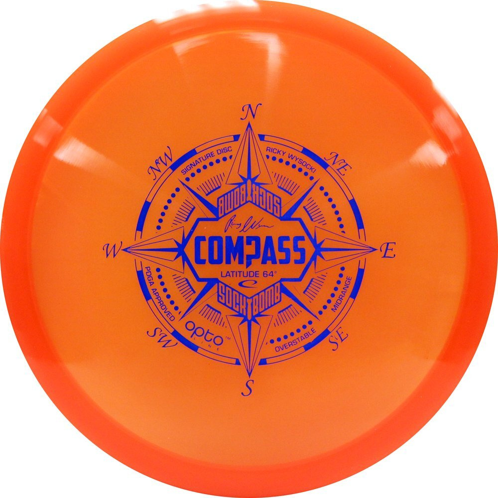 Latitude 64 Compass Midrange Disc Golf - Opto Line - Stable And Versatile - Colors May Vary - 173-176 Grams