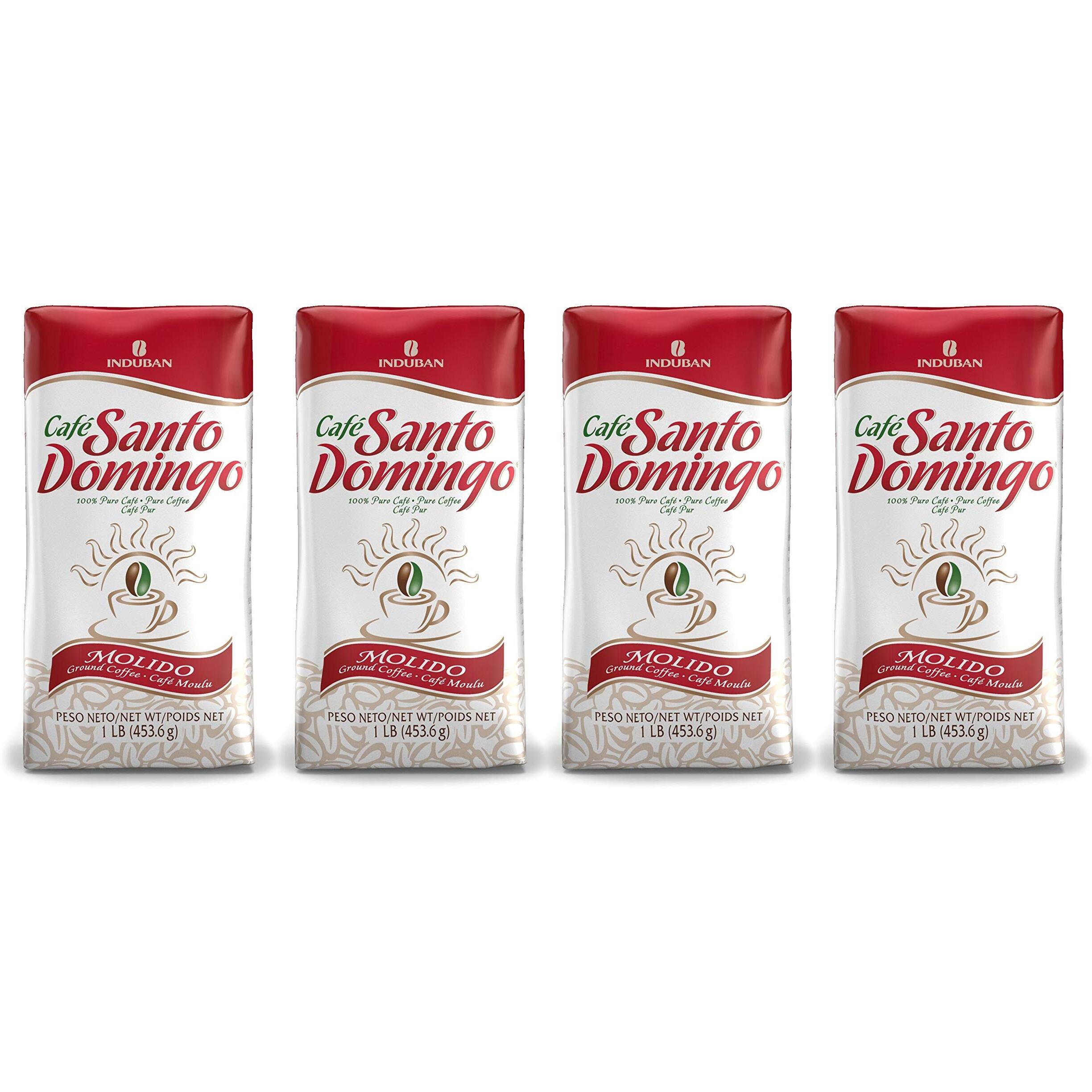 Caf   Santo Domingo, 16 Oz Bag, Ground Coffee, Medium Roast - Product From The Dominican Republic (Pack Of 4)