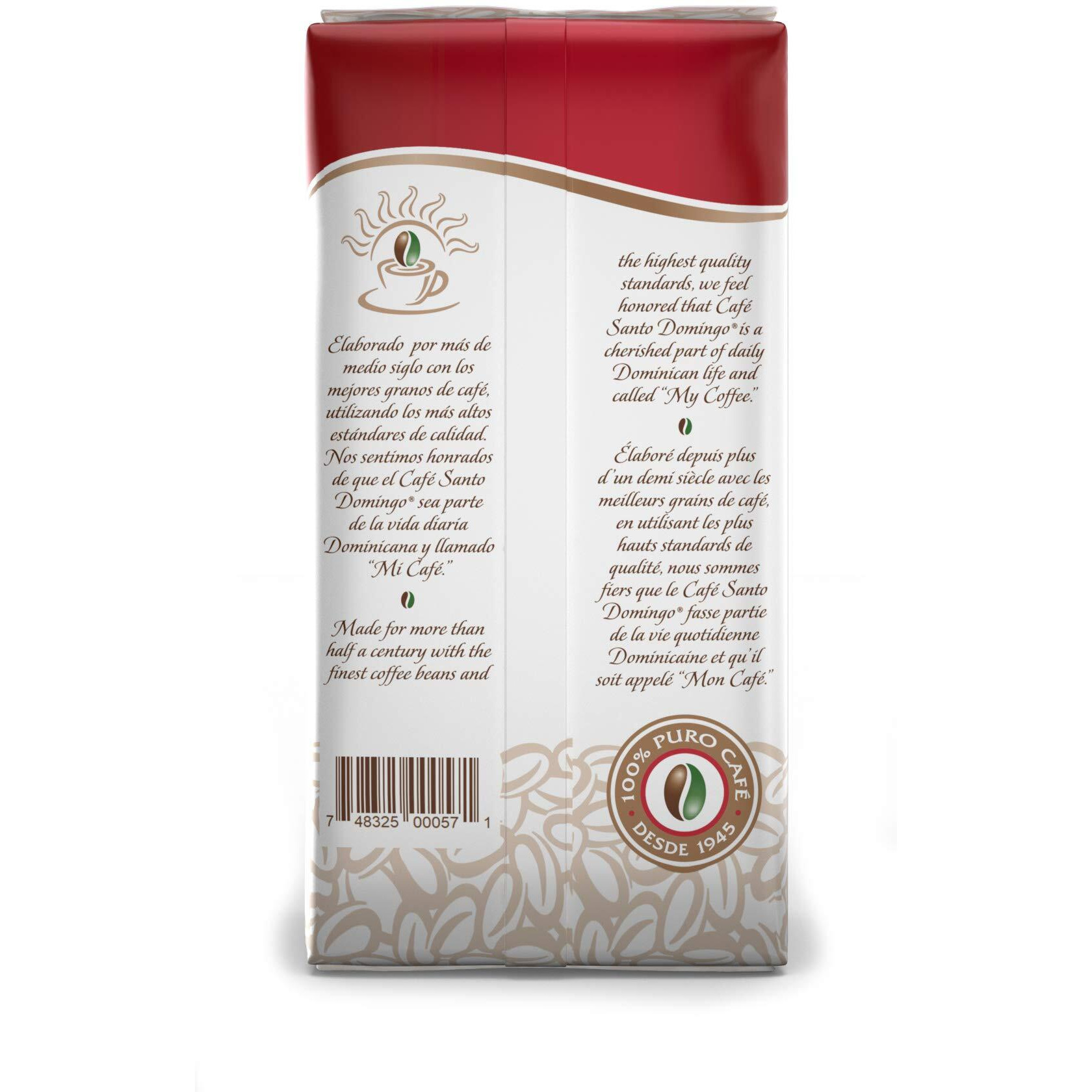 Caf   Santo Domingo, 16 Oz Bag, Ground Coffee, Medium Roast - Product From The Dominican Republic (Pack Of 4)
