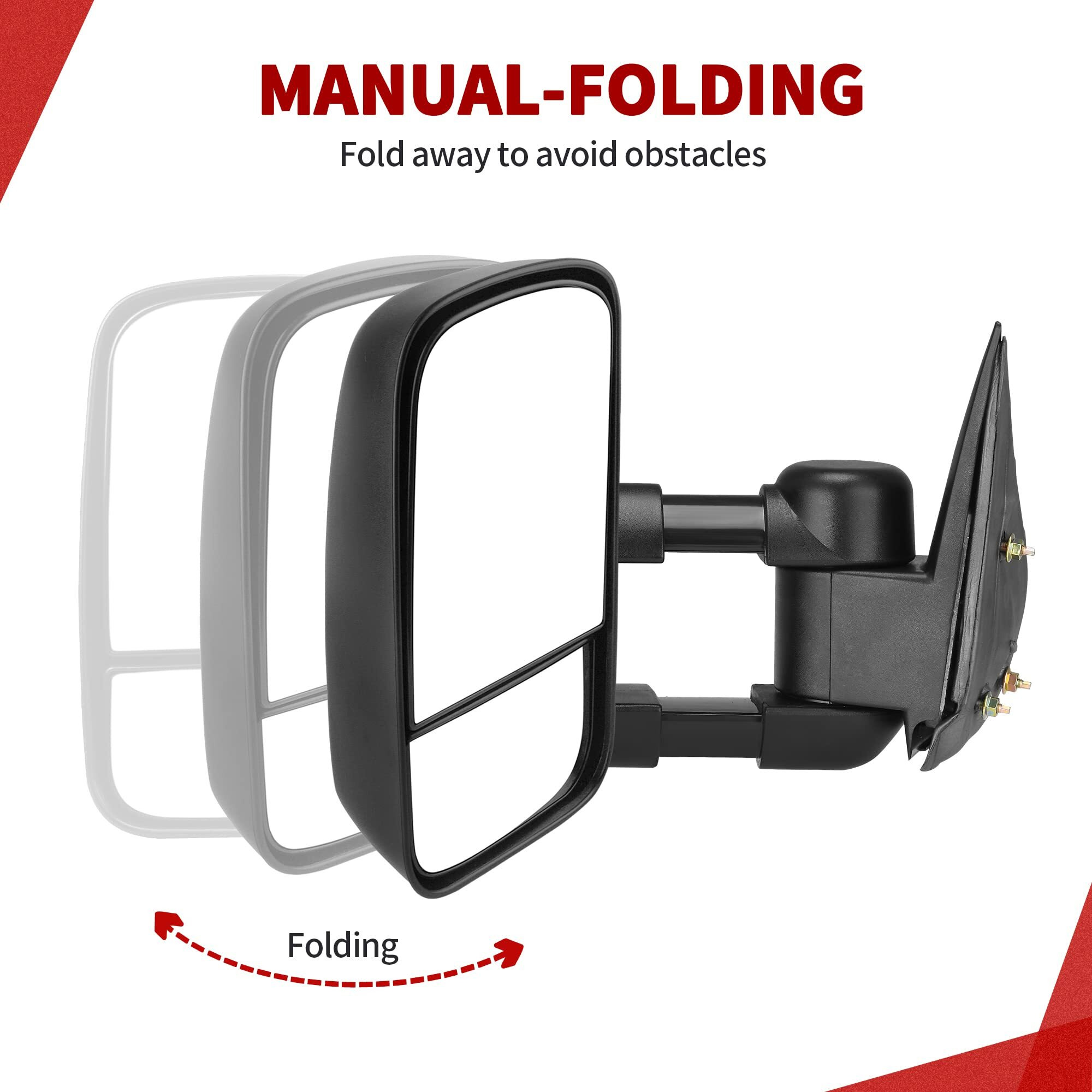 Towing Mirrors For 88-98 Chevy Gmc C/K 1500 2500 3500 Pickup Pair Set Manual Extendable Side Mirrors