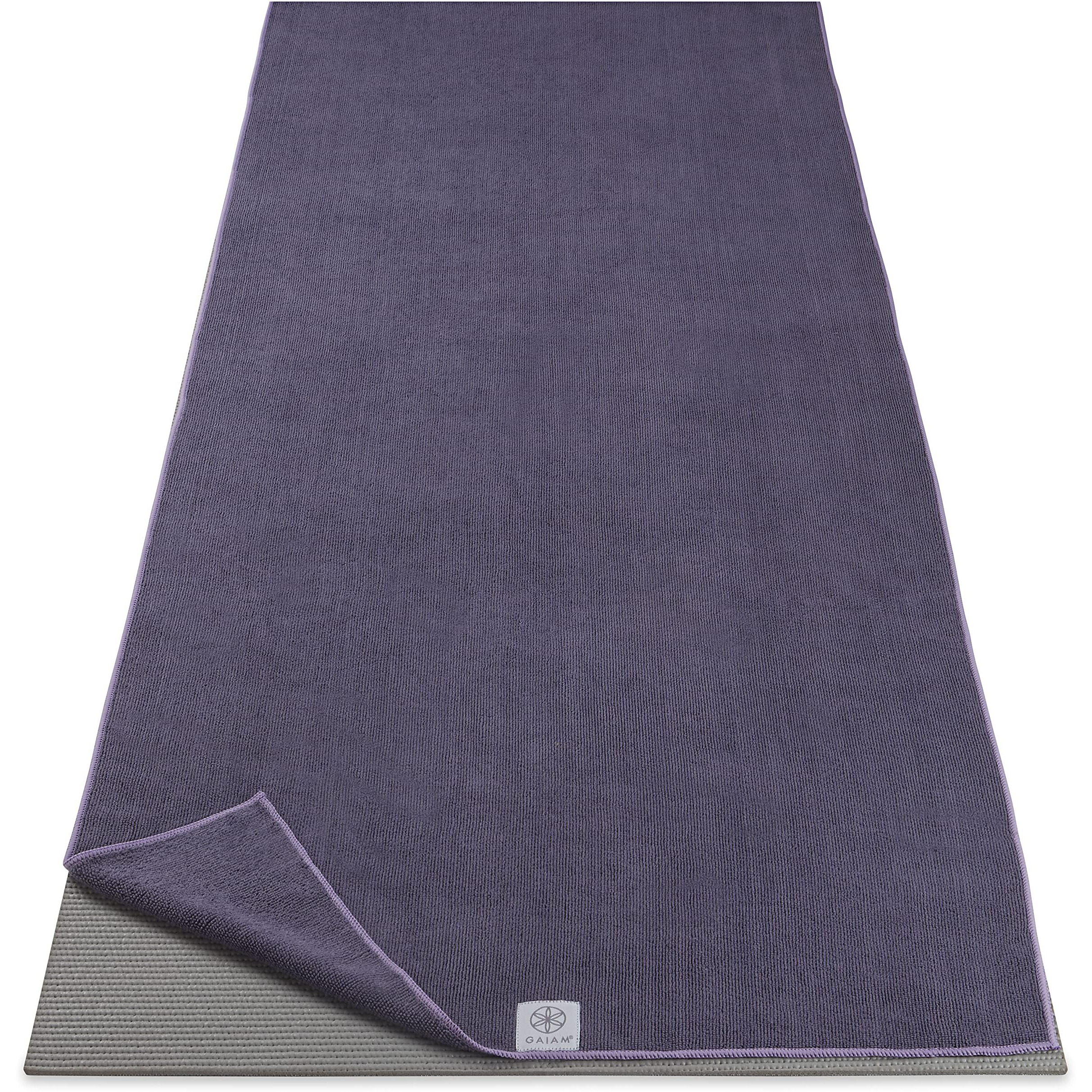 Gaiam Yoga Mat Towel Microfiber Mat-Sized Yoga Towel For Hot Yoga (68"" L X 24"" W), Heron Lilac