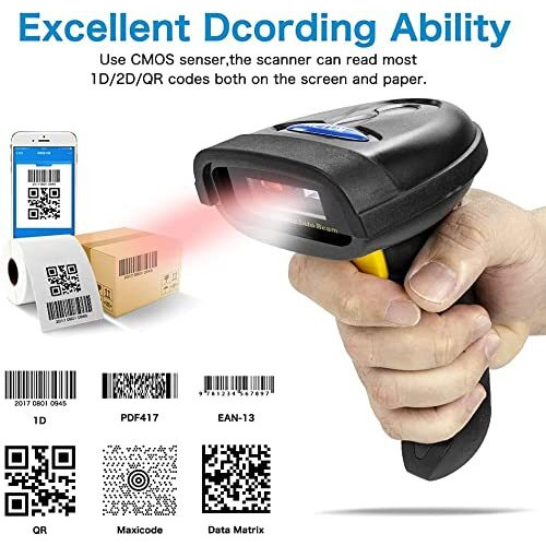 Netum 2D Barcode Scanner, Compatible With 2.4G Wireless & Bluetooth & Usb Wired Connection, Connect Smart Phone, Tablet, Pc, 1D Bar Code Reader Work For Qr Pdf417 Data Matrix (Nt-1228Bl)