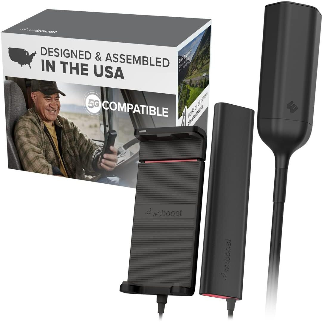 Weboost Drive Sleek Otr - Model 470235 - Portable Signal Booster For Semi-Trucks - 5G & 4G Lte Cell Service Booster - Works With All Us Carriers - Fcc-Approved