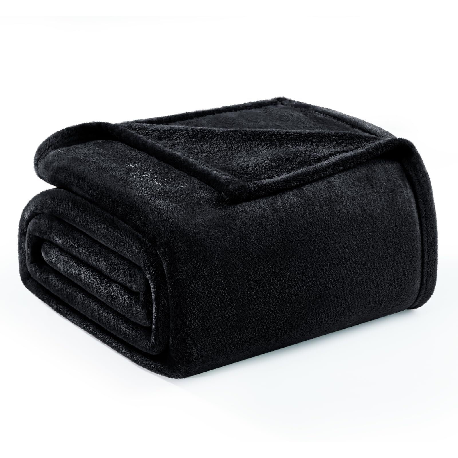 Exclusivo Mezcla Fleece Blanket King Size For Bed, Super Soft And Warm, All Season Use, Cozy, Plush, Lightweight, 90X104 Inches, Black