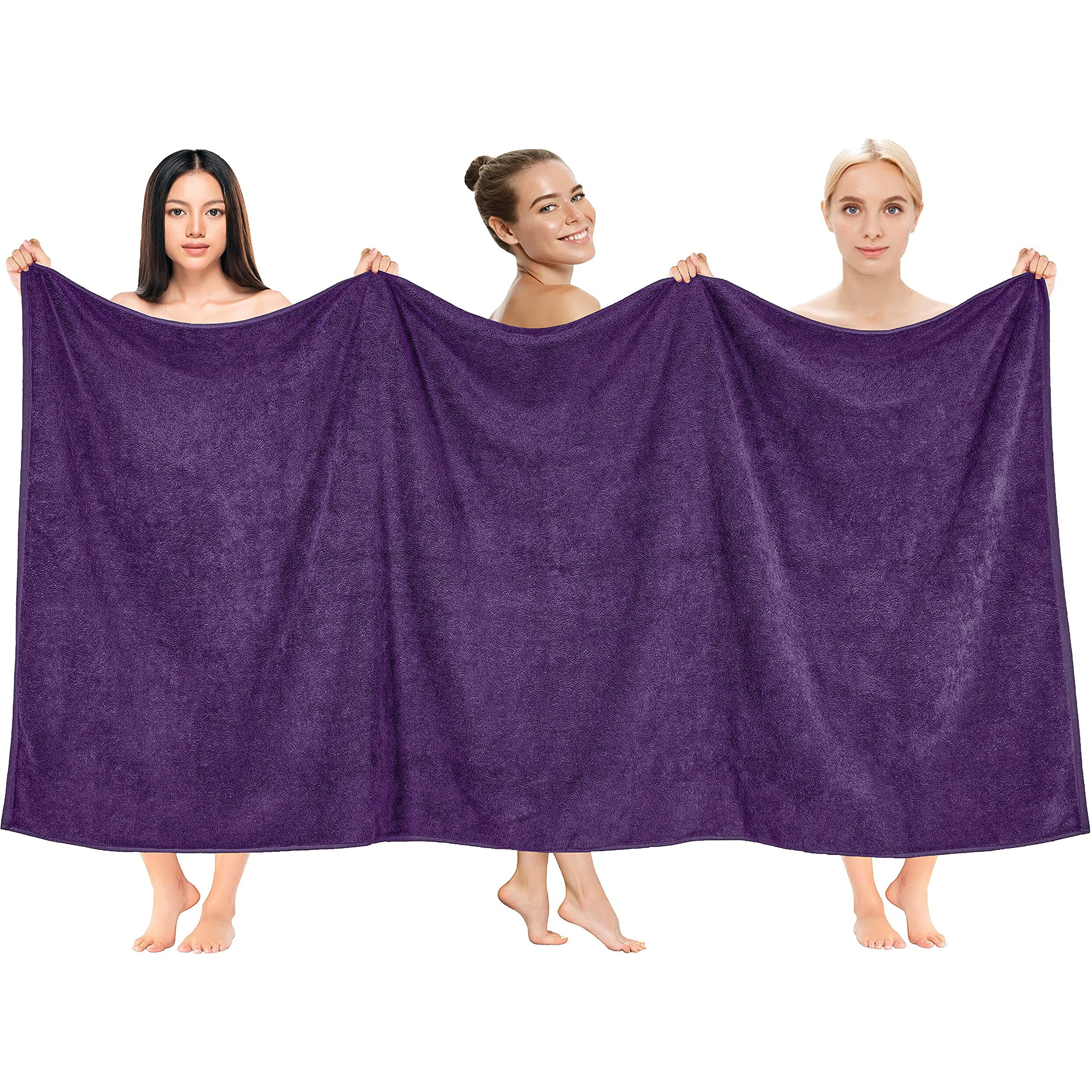 Cotton Paradise Oversized Bath Sheet, 100% Cotton 40X80 Clearance Bath Towel Sheet, Turkish Extra Large Bath Towel For Bathroom, Purple Bathsheet