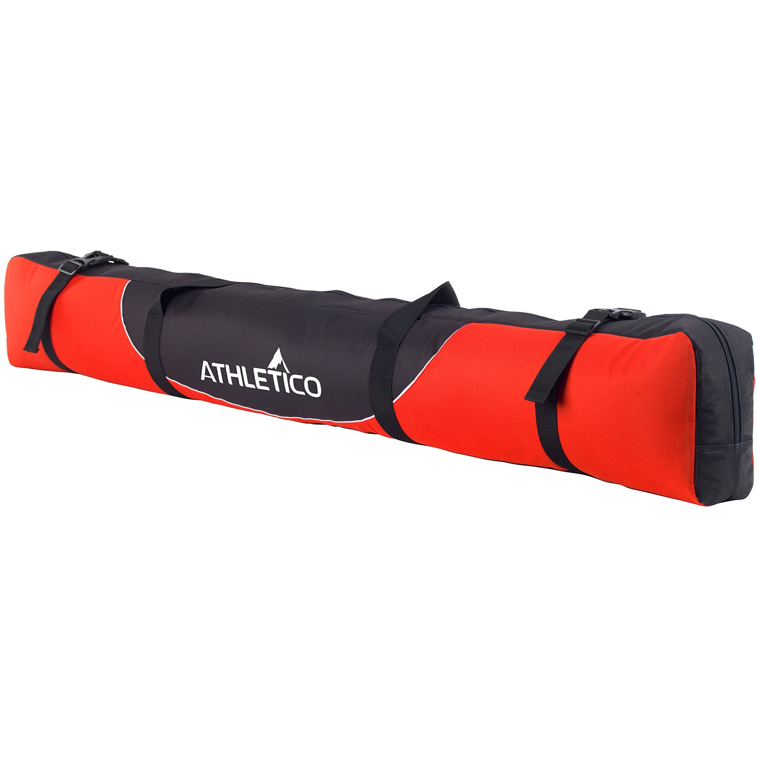 Athletico Mogul Padded Ski Bag - Fully Padded Single Ski Travel Bag (Red, 170Cm)