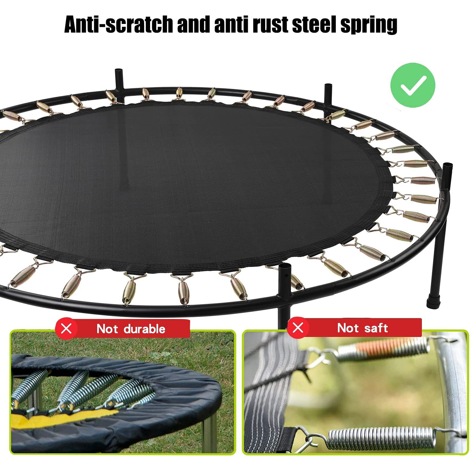 Toymate Kids Trampoline With Safety Enclosure Net - 5Ft Trampoline For Toddlers Indoor And Outdoor - Parent-Child Interactive Game Fitness Trampoline Toy Gift For Boys And Girls Age 1-8