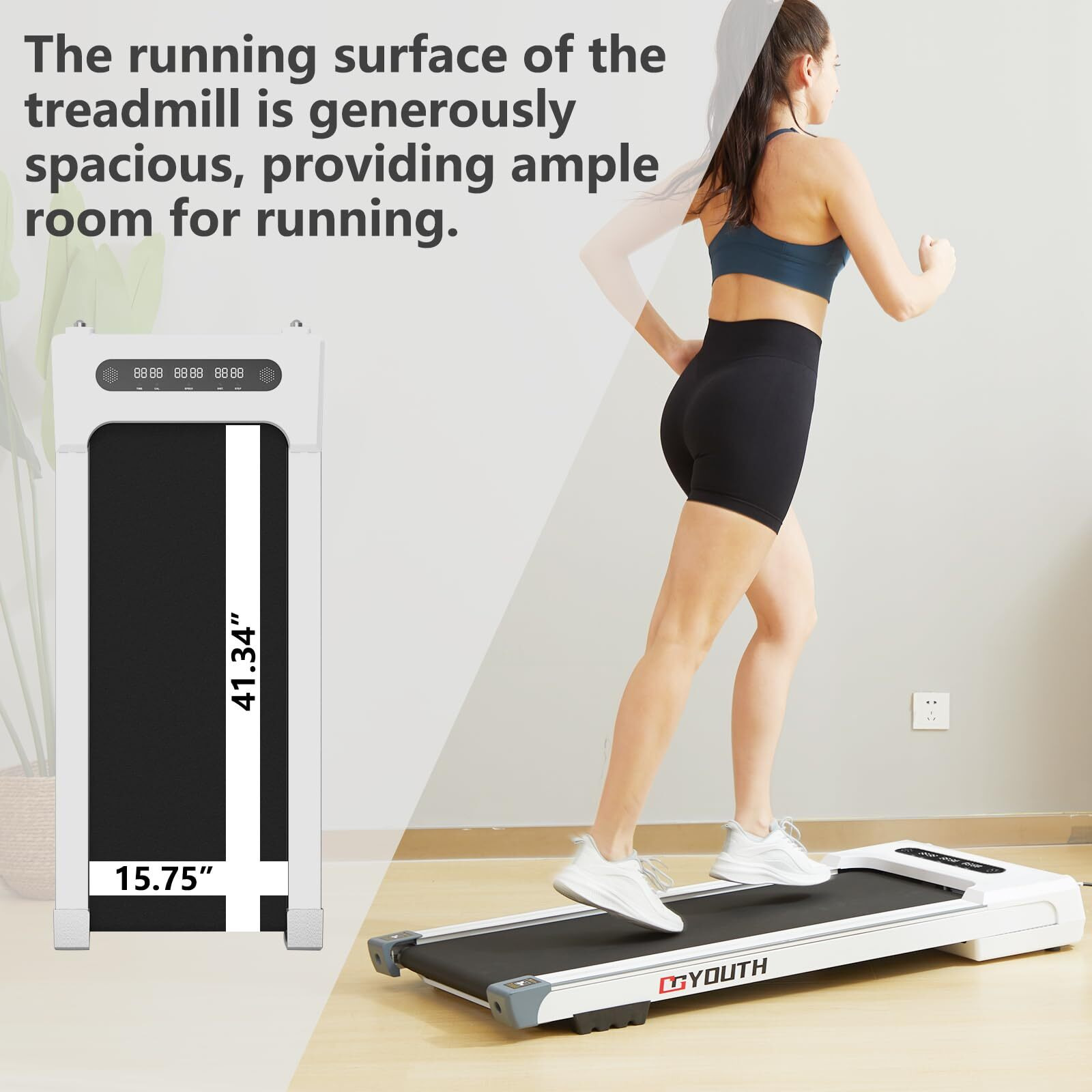 Goyouth 2 In 1 Under Desk Electric Treadmill Motorized Exercise Machine With Wireless Speaker, Remote Control And Led Display, Walking Jogging Machine For Home/Office Use