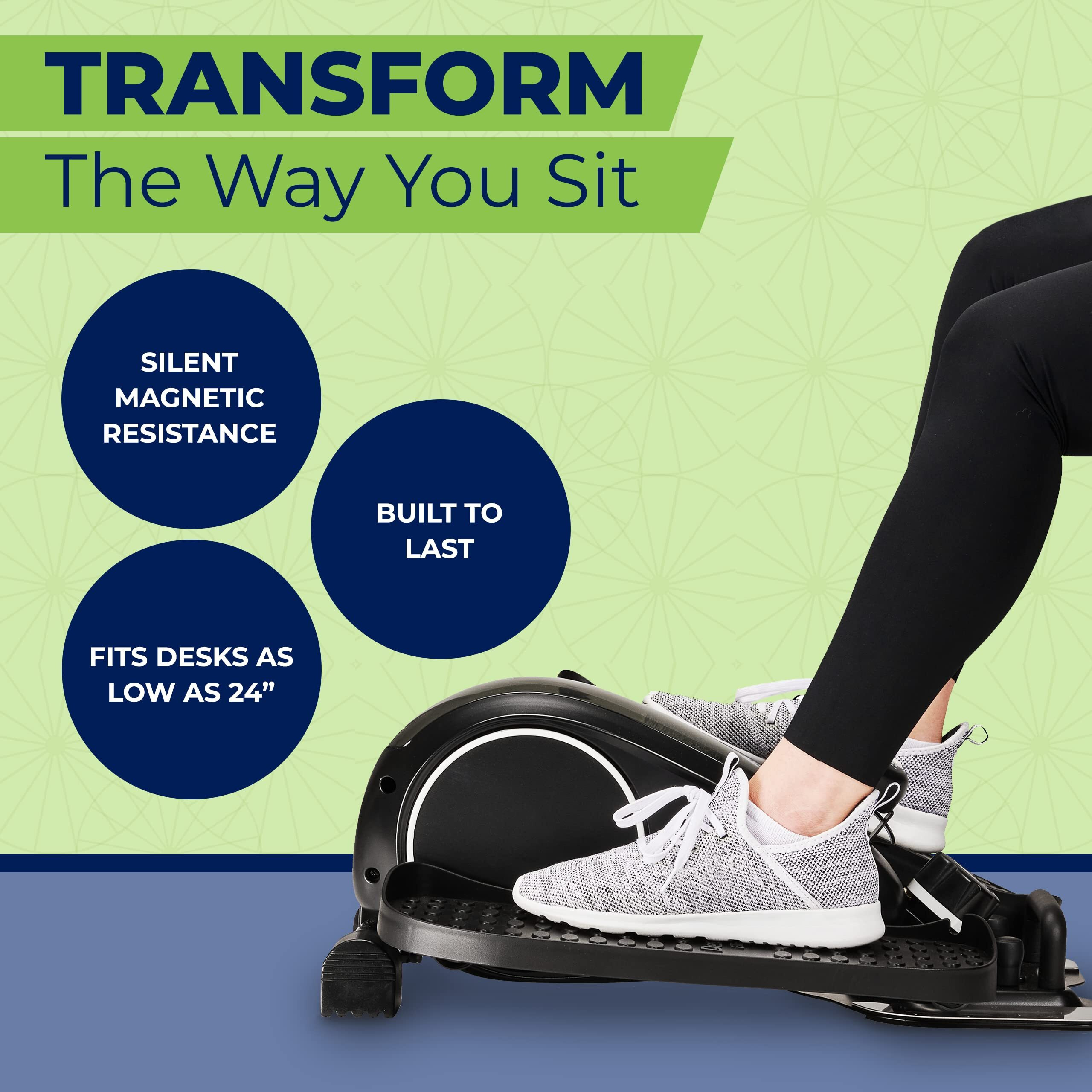 Deskcycle Ellipse Leg Exerciser - Under Desk Elliptical Machine And Foot Pedal Exerciser - Leg Exerciser While Sitting - Compact Under Desk Exercise Equipment