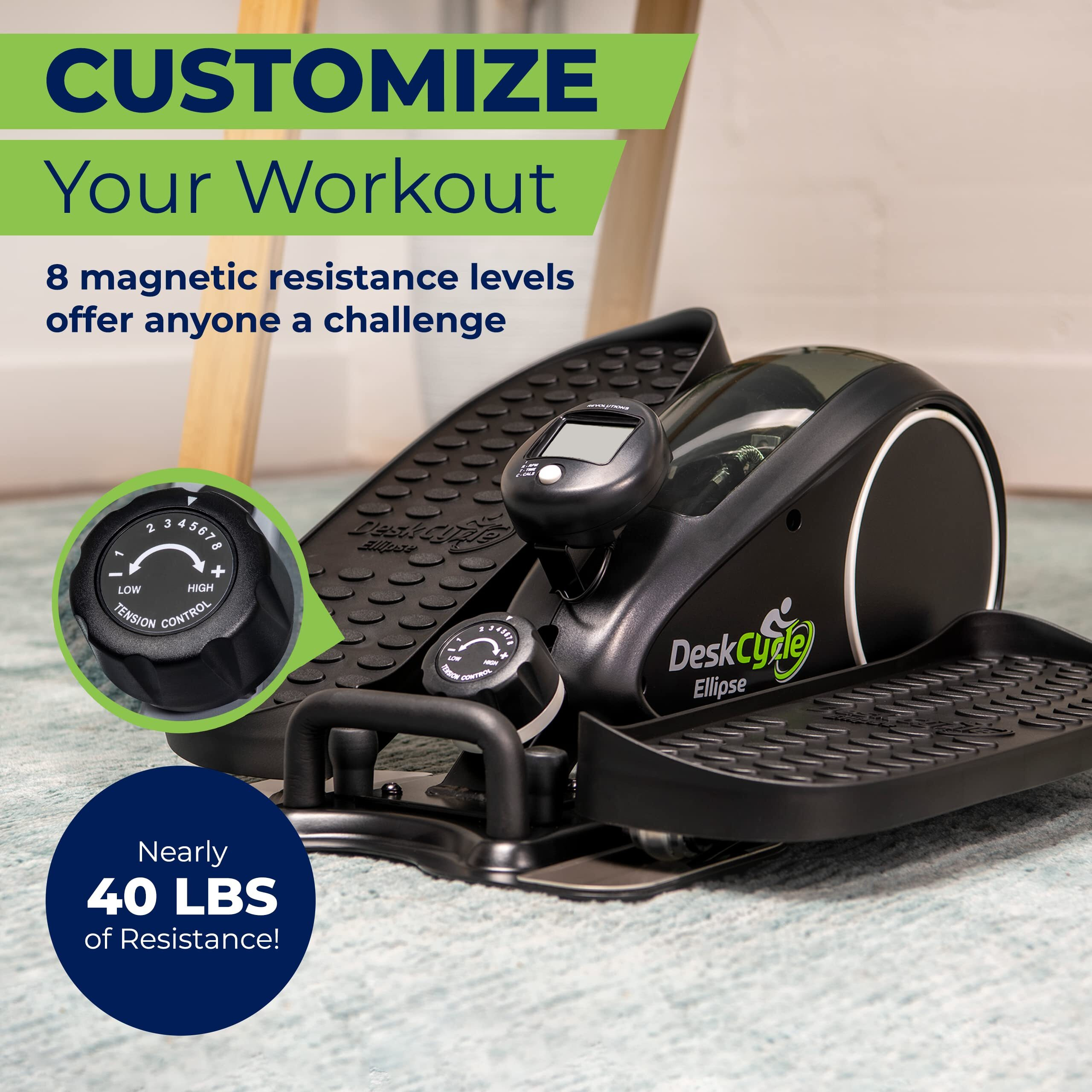 Deskcycle Ellipse Leg Exerciser - Under Desk Elliptical Machine And Foot Pedal Exerciser - Leg Exerciser While Sitting - Compact Under Desk Exercise Equipment