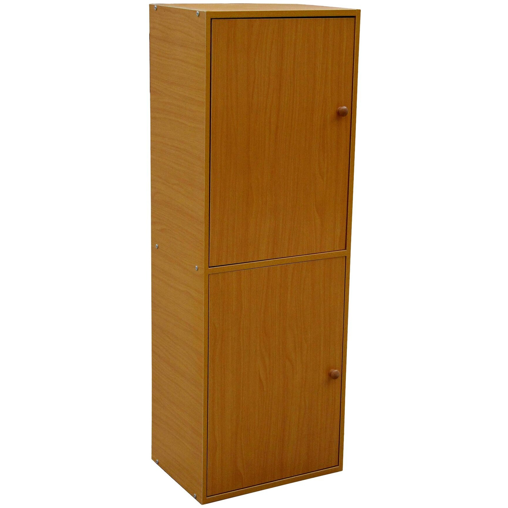 Ore International Adjustable 4-Tier Book Shelf With Door, 47.5"" X 12"" X 16.5"", Brown