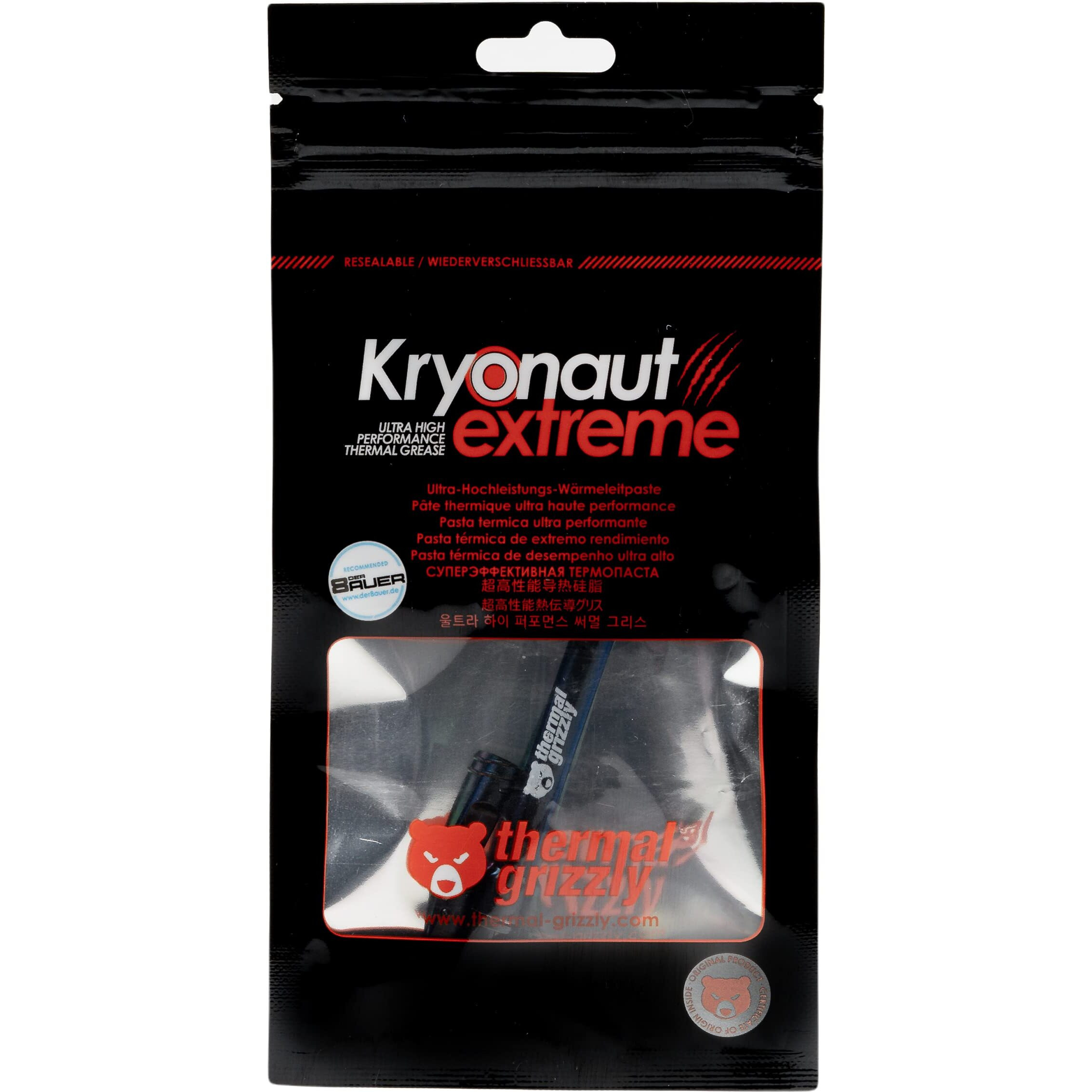 Thermal Grizzly - Kryonaut Extreme - 2 Gram - Extremly High Performance Thermal Paste - For Maximum Thermal Conductivity While Overclocking Cpu/Gpu/Ps4/Ps5/Xbox