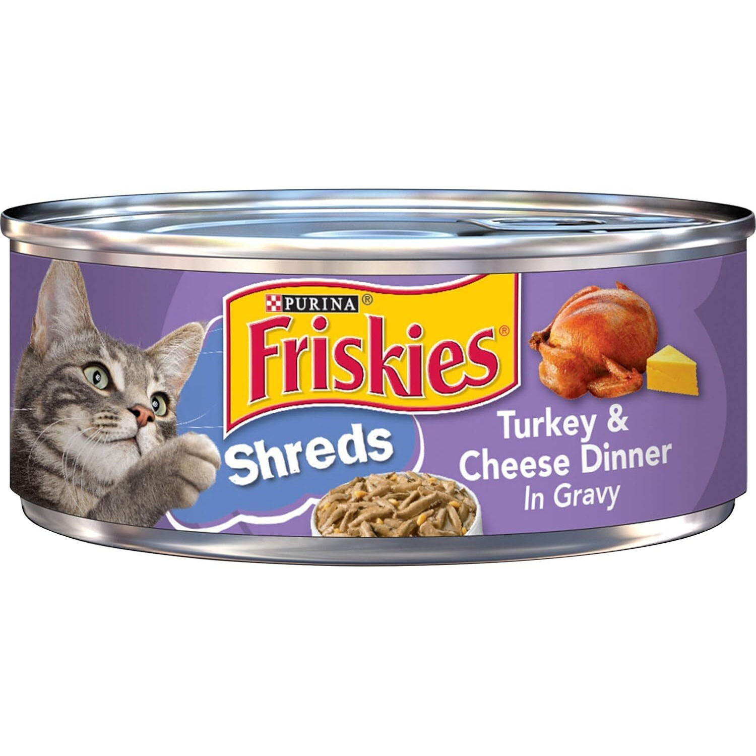 Friskies Savory Shreds Turkey And Cheese Wet Cat Food (5.5-Oz Can, Case Of 24)