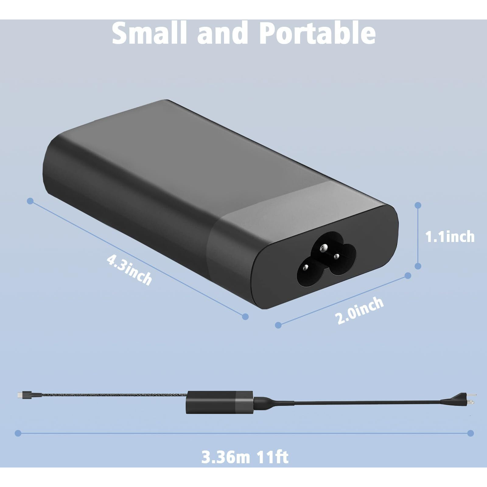 New Slim Hp 65W Usb C Laptop Charger Type C Pwer Supply Replacement For Hp Spectre X360,Chromebook,Elitebook X360,Envy,Probook,Pavilion,Elite X2 Travel Type C Power Cord Supply