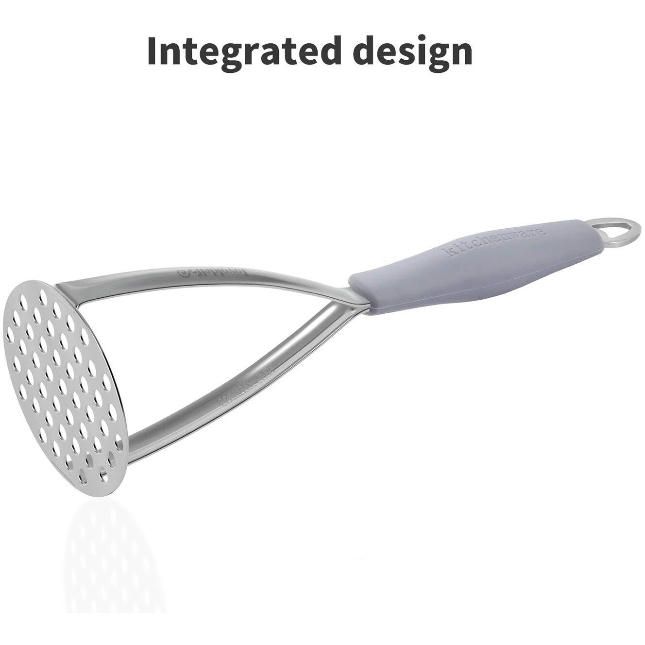 Joyoldelf Heavy Duty Stainless Steel Potato Masher, Professional Integrated Masher Kitchen Tool & Food Masher/Potato Smasher With Silicone Handle, Perfect For Bean, Vegetable, Fruits, Avocado, Meat
