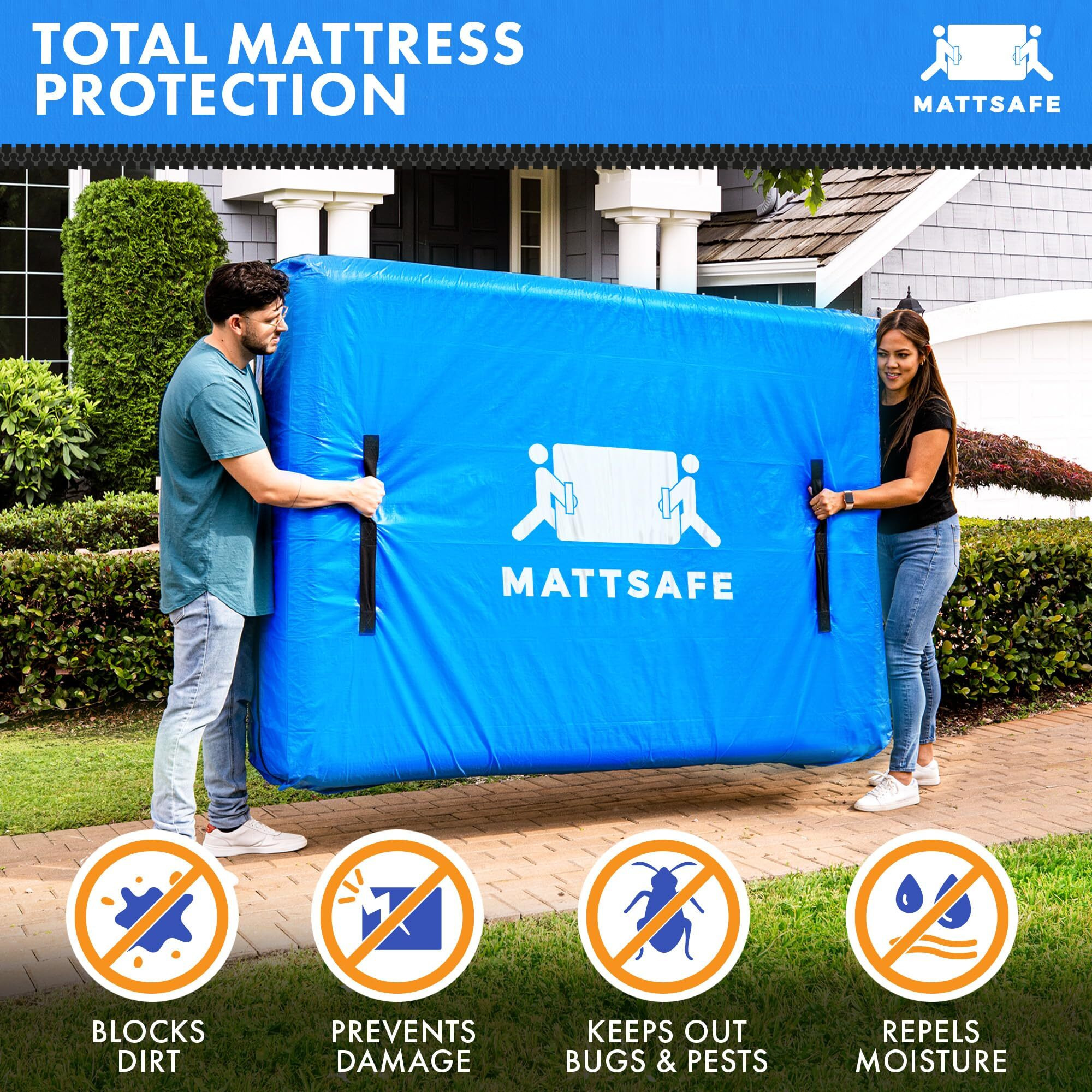 Nordic Elk Mattress Bags For Moving And Storage (Queen Size) - Mattress Cover For Moving - Heavy Duty, 8 Handles And Strong Zipper Closure - Mattress Storage Bag, Moving Supplies & Moving Bag