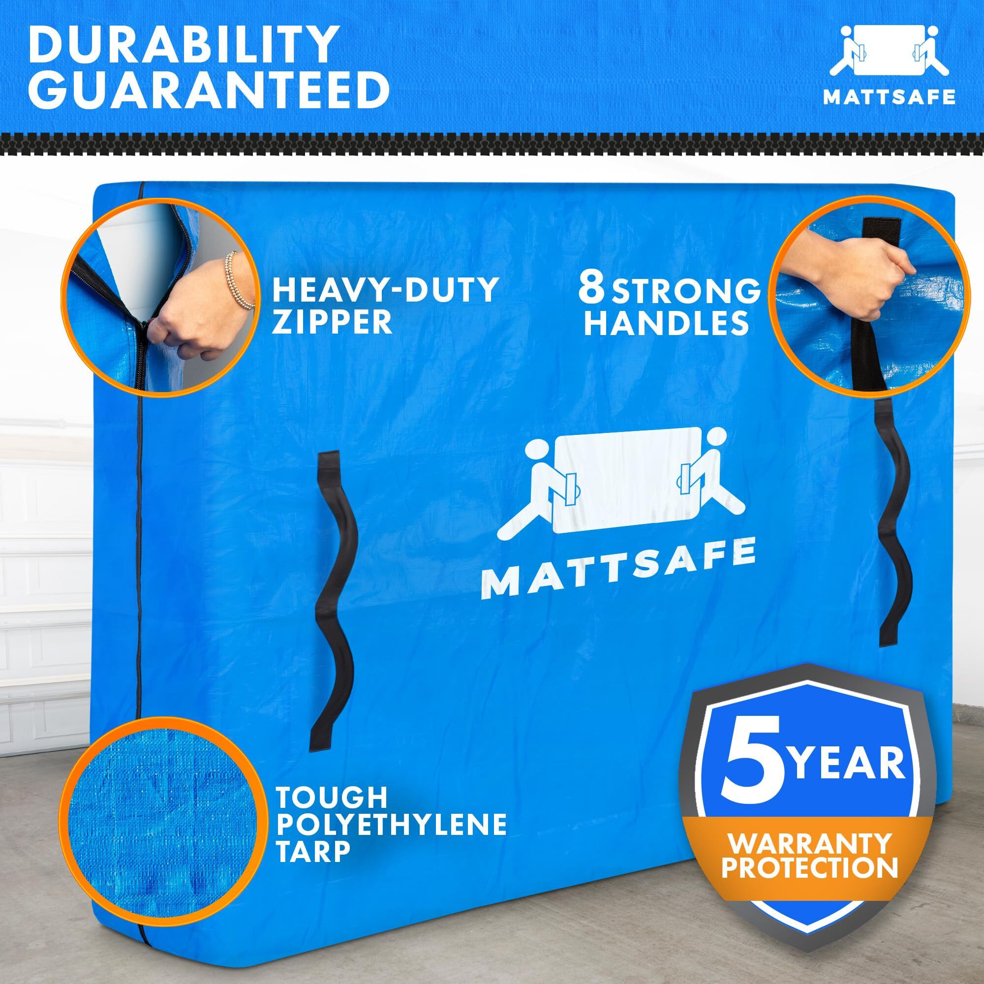 Nordic Elk Mattress Bags For Moving And Storage (Queen Size) - Mattress Cover For Moving - Heavy Duty, 8 Handles And Strong Zipper Closure - Mattress Storage Bag, Moving Supplies & Moving Bag