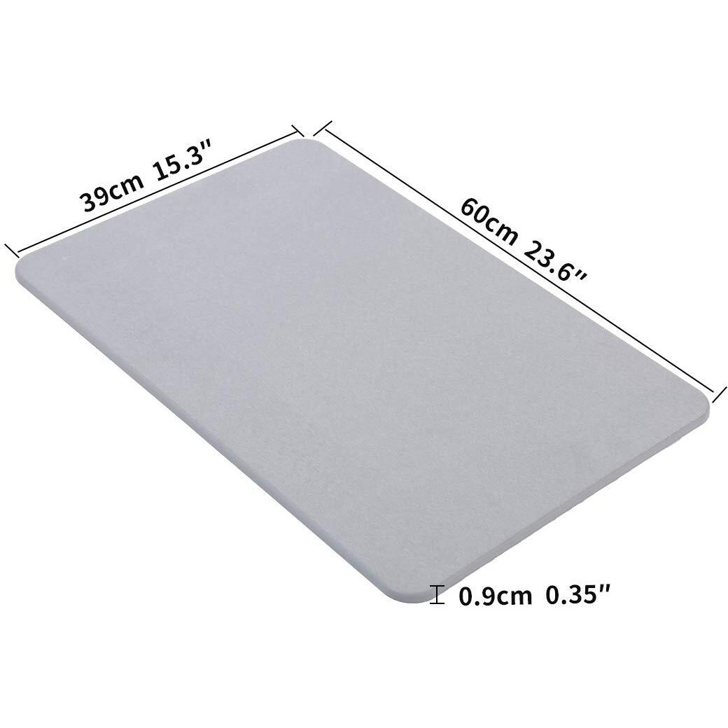 Stone Bath Mat Diatomaceous Earth Bath Mat Diatomite Stone Bath Mat Large Fast Water Drying Diatom Mud Foot Pad Bathroom Floor Mats Diomaschos Diomataceous Earth Bath Mat Diacotomous Earth (Grey)