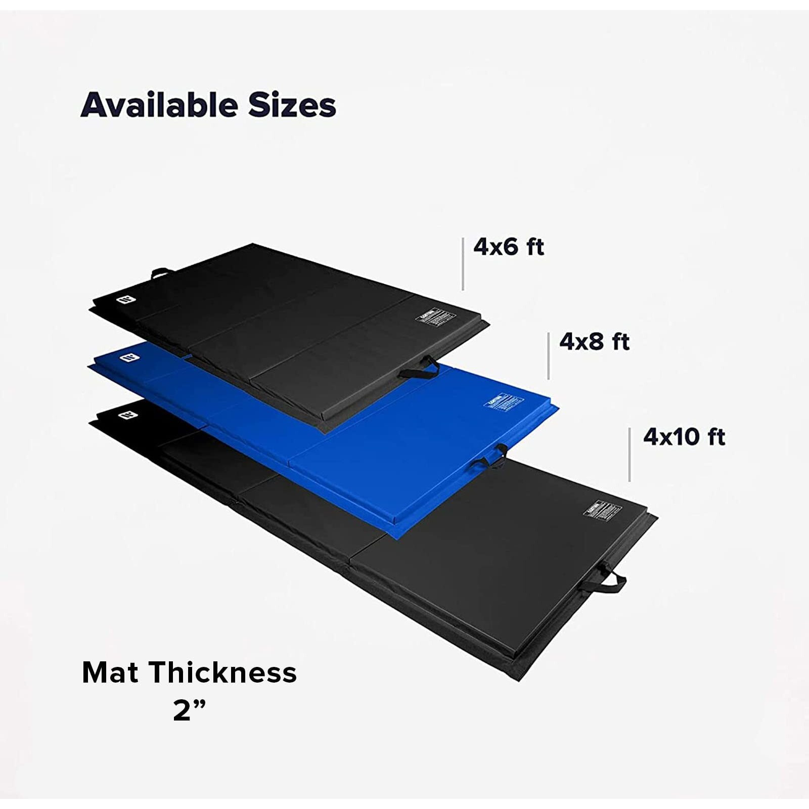 We Sell Mats - 4 Ft X 8 Ft X 2 In Premium Personal Fitness & Exercise Mat For Home Workout - Lightweight And Folds For Carrying - All Purpose Home Gym Mat - Thick Mat For Yoga, Pilates, Stretches