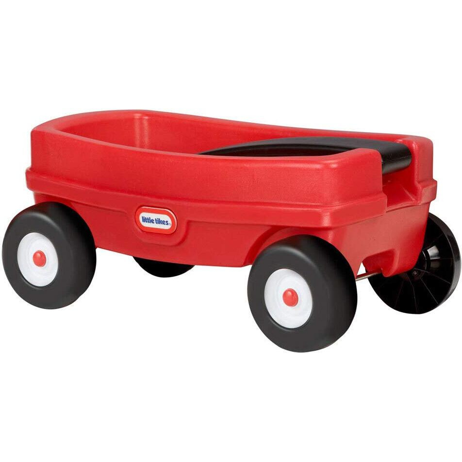 Little Tikes Lil' Wagon - Red And Black, Indoor And Outdoor Play, Easy Assembly, Made Of Tough Plastic Inside And Out, Handle Folds For Easy Storage | Kids 18