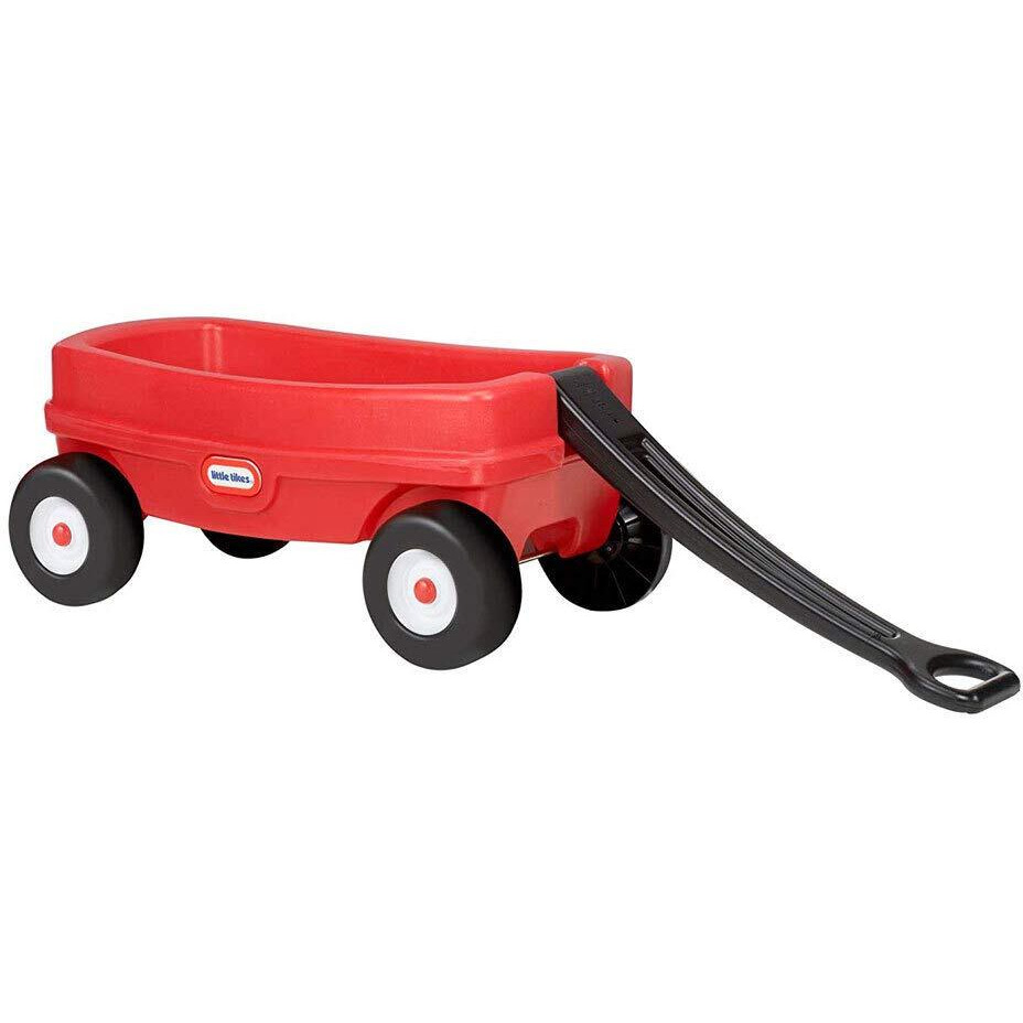 Little Tikes Lil' Wagon - Red And Black, Indoor And Outdoor Play, Easy Assembly, Made Of Tough Plastic Inside And Out, Handle Folds For Easy Storage | Kids 18