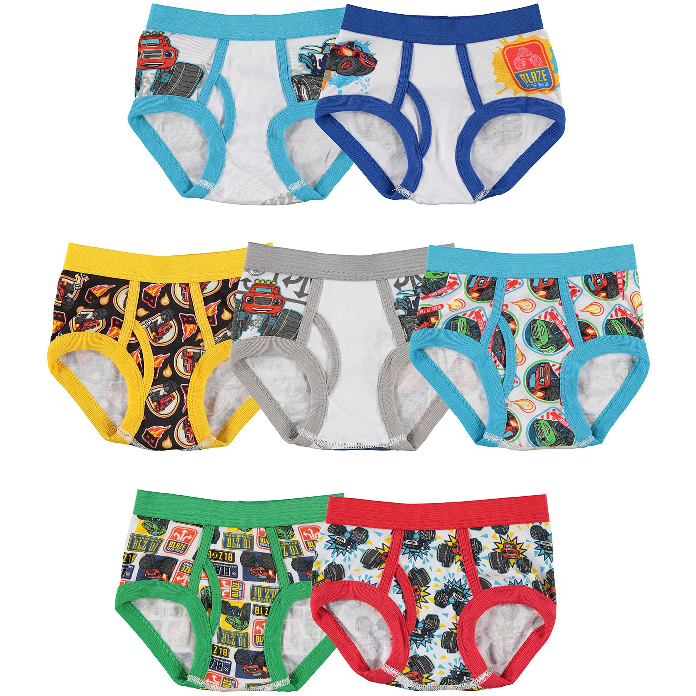 Blaze And The Monster Machines Boys' Toddler 100% Combed Cotton Underwear Multipacks In Sizes 2/3T And 4T, 7-Pack Brief