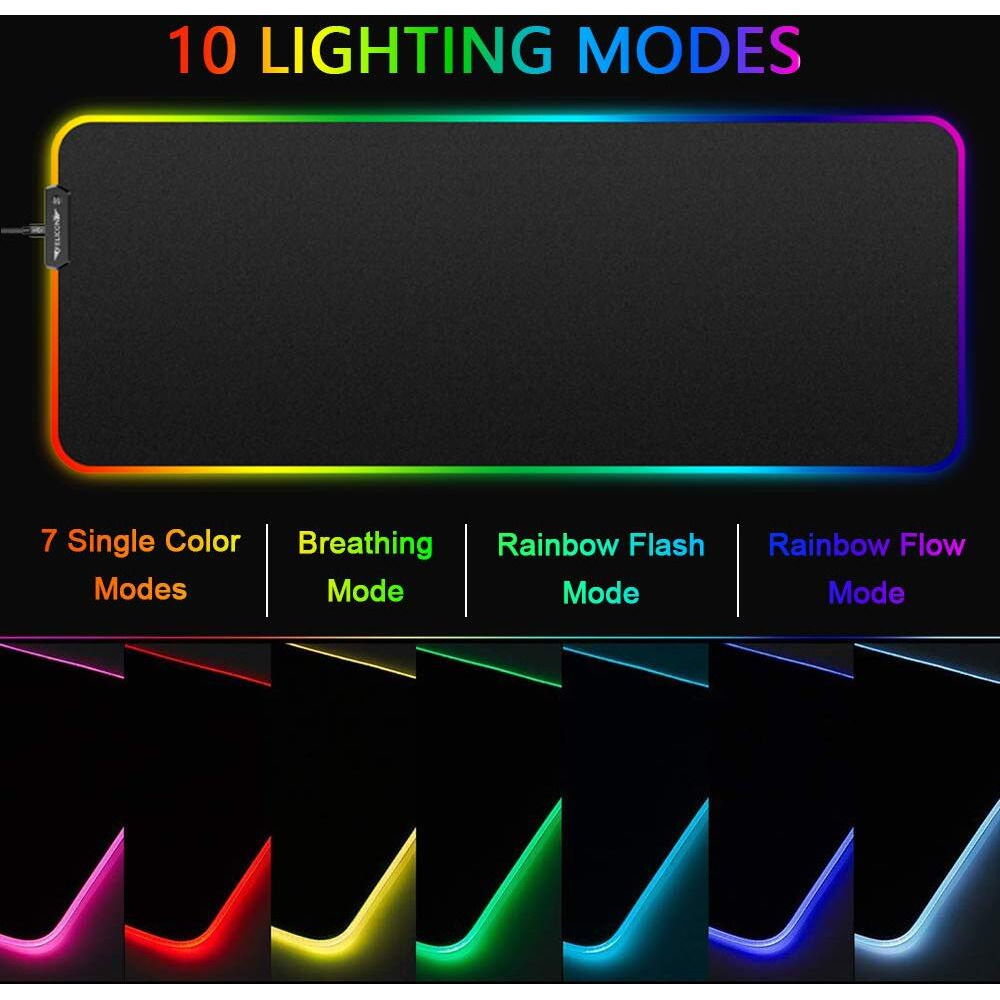 Felicon Wired Game Keyboard And Mouse Combo, Rgb Led Backlit Mechanical Feel Keyboard With Hand Rest Phone Holder,And 6 Button 3200 Dpi Mice And Large Rgb Mouse Pad For Computer Gamer Office