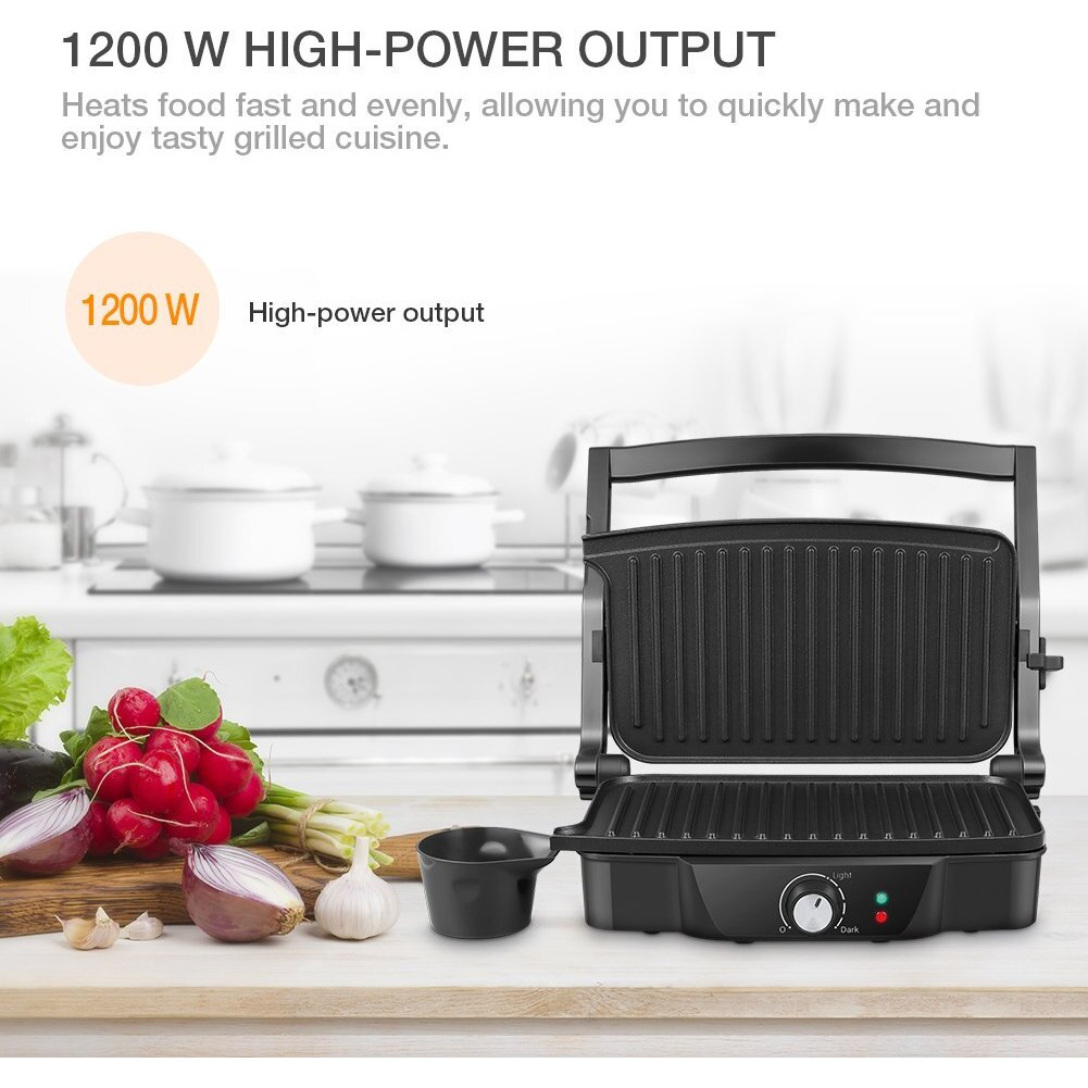 Panini Maker, Isiler 2 Slice Panini Press Grill, Sandwich Maker Non-Stick Coated Plates, Opens 180 Degrees For Panini