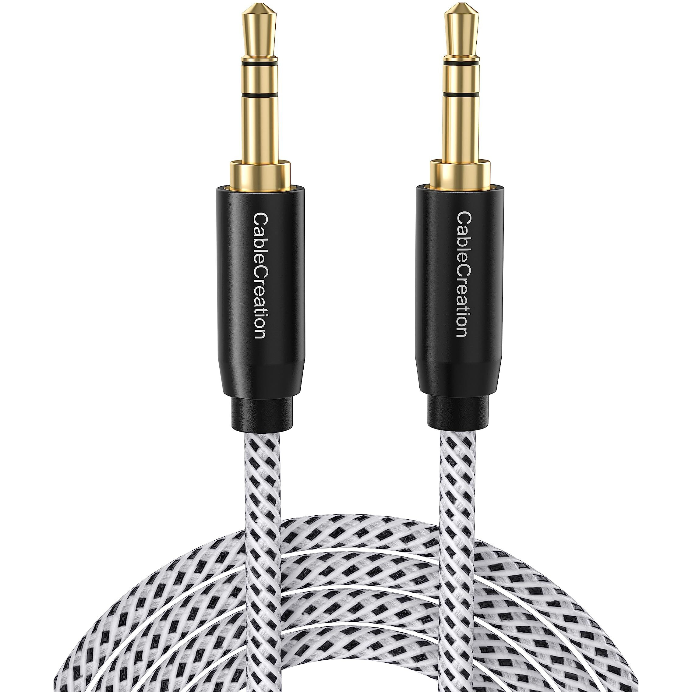 Cablecreation Aux Cable (6Ft/1.8M), 3.5Mm Audio Cable Male To Male, 1/8 Inch Auxiliary Stereo Jack Cord For Headphone, Phone, Car Stereos, Speaker And More(With Aux Port)