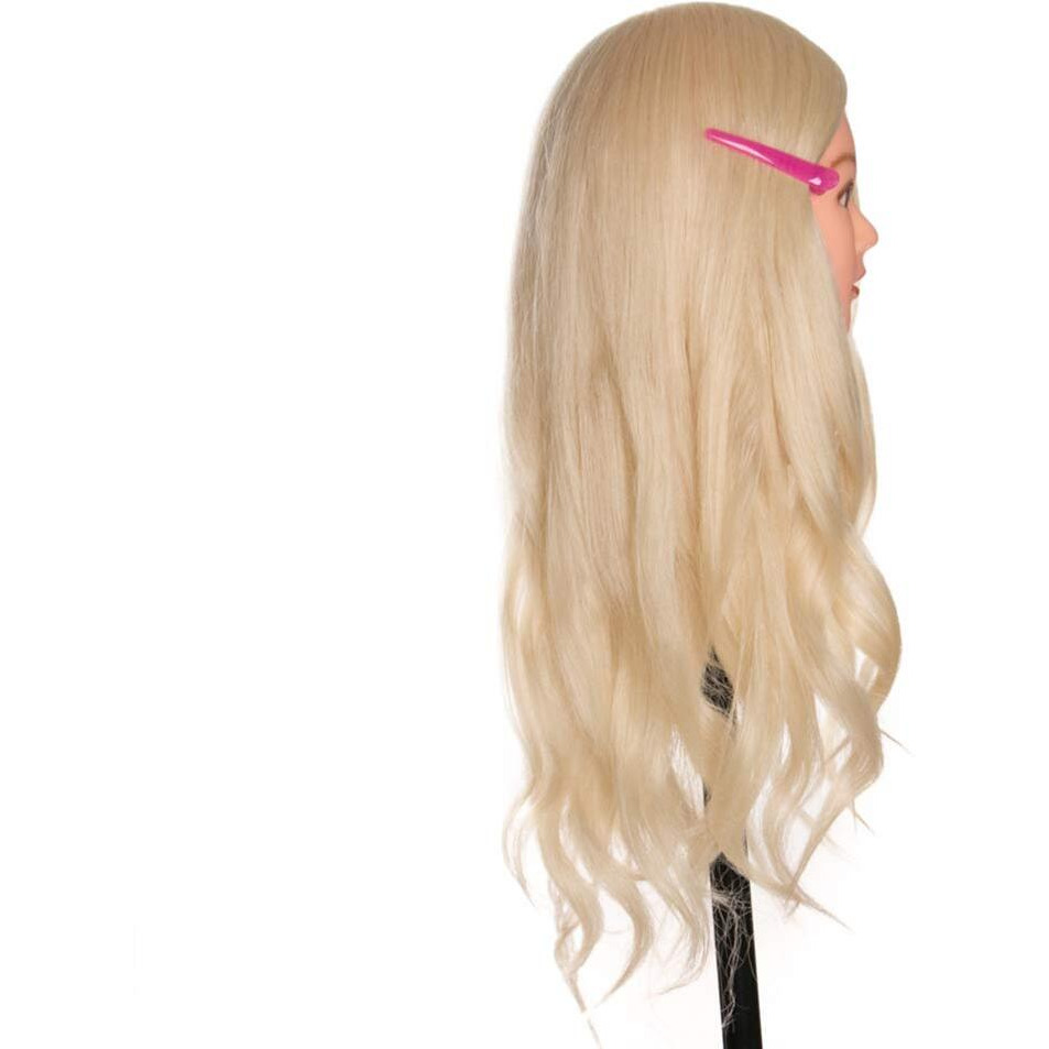 Mannequin Head, Beauty Star 24 Inch Creamy-White Long Hair Styling Training Head Manikin Cosmetology Doll Head With Clamp Stand And Accessories (Suitable For Straightening, Curling, Perming)