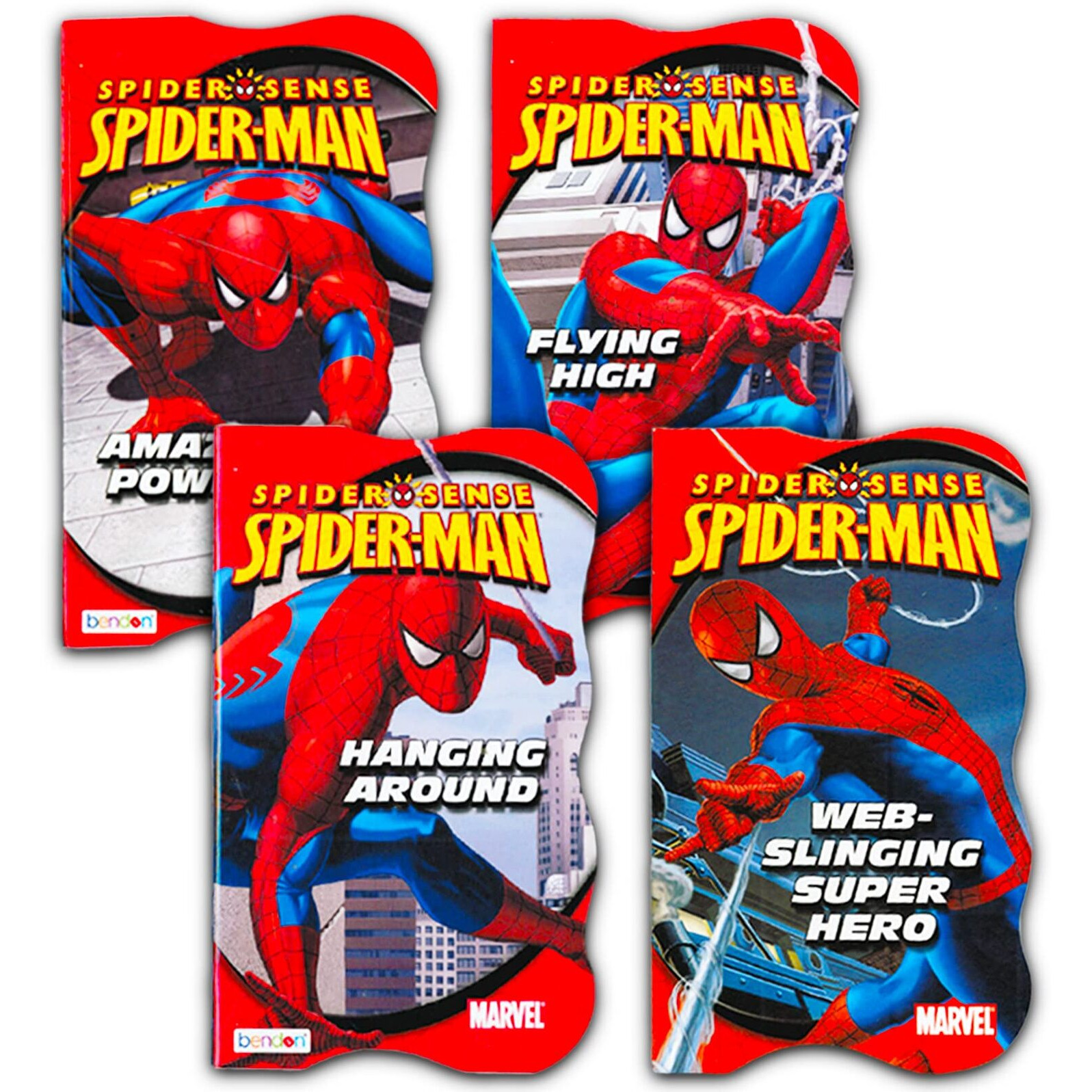 Marvel Spiderman Board Book Set - Bundle With 4 Amazing Spiderman Superhero Board Books For Boys, Girls (Spiderman Reading Book For Toddlers)