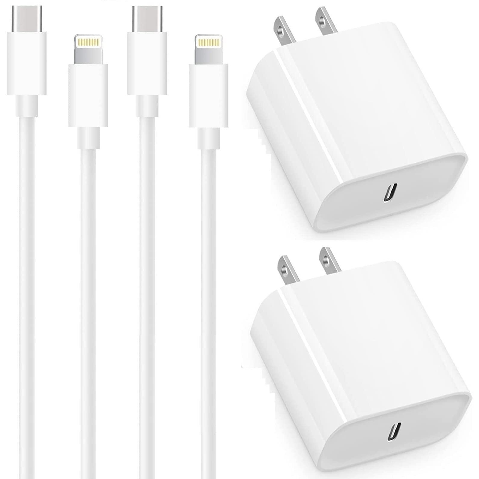 2 Pack [Apple Mfi Certified ] 20W Usb C Wall Chargers 6Ft Cables Compatible With Iphone 14/14 Pro/14 Pro Max/14 Plus/13/13Pro/12/12 Pro/11/11Pro,Ipad, Fast Charging