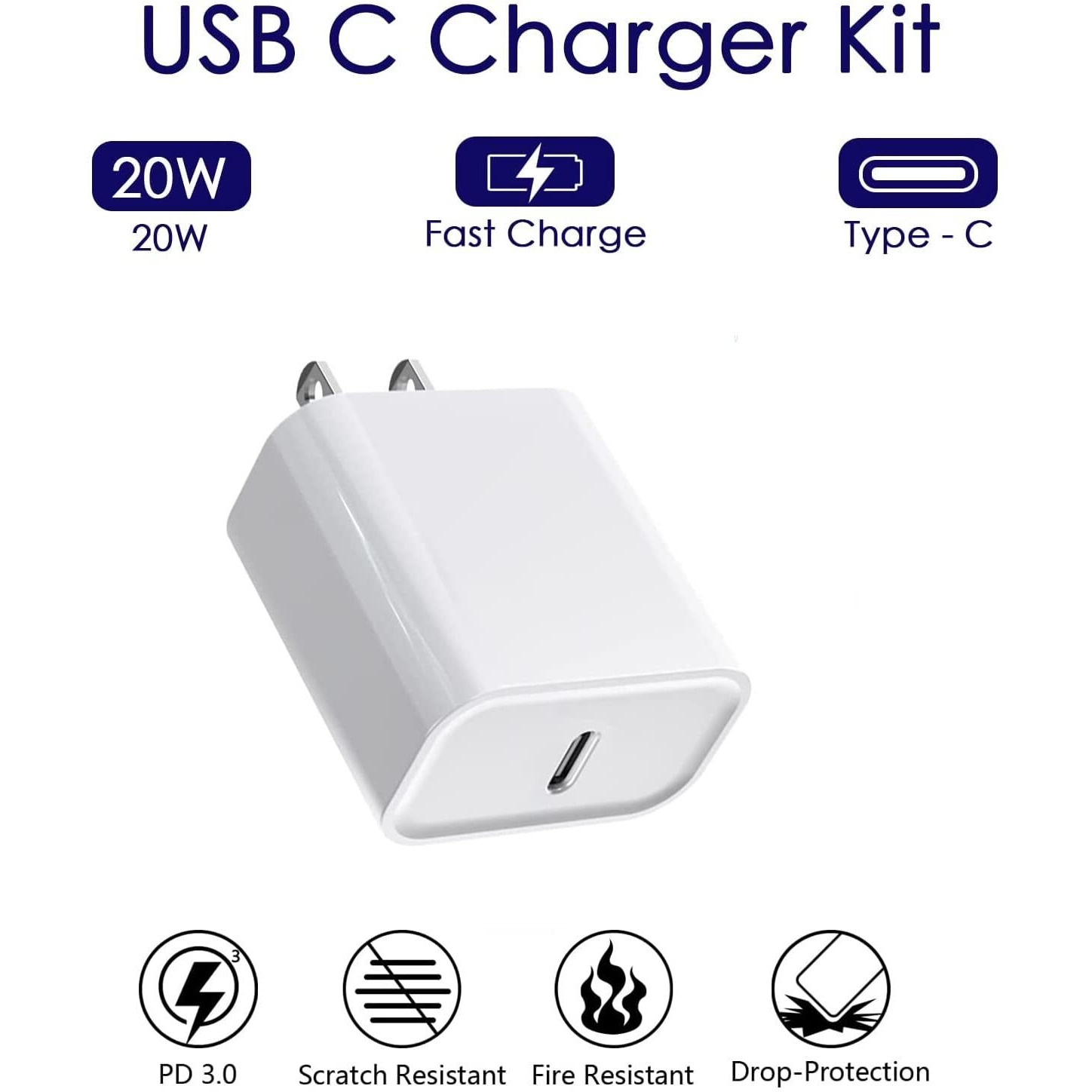 2 Pack [Apple Mfi Certified ] 20W Usb C Wall Chargers 6Ft Cables Compatible With Iphone 14/14 Pro/14 Pro Max/14 Plus/13/13Pro/12/12 Pro/11/11Pro,Ipad, Fast Charging