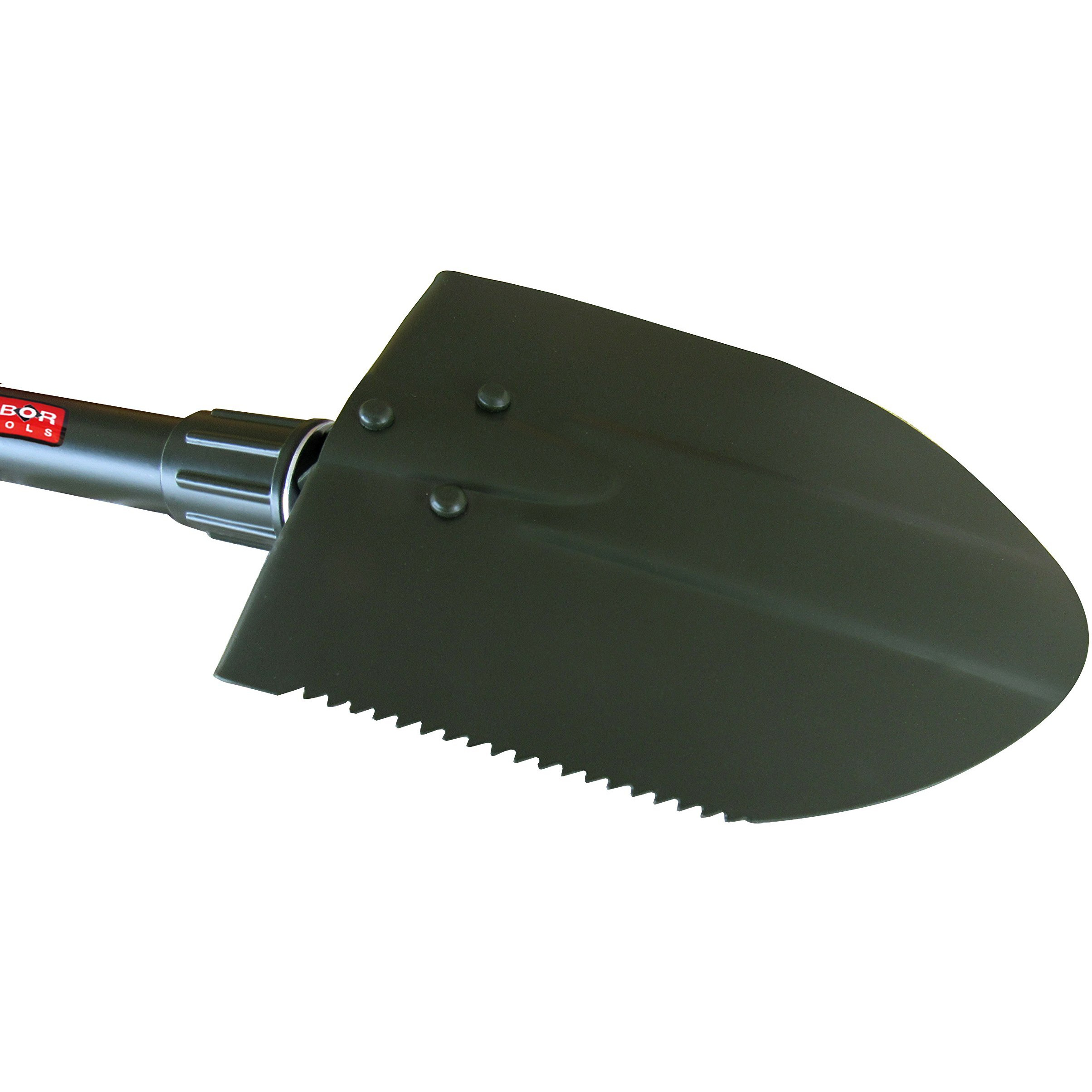 Tabor Tools Folding Shovel - Portable Survival Spade For Camping Gear And Emergencies - Steel Rugged Edge Blade - Includes Carrying Pouch - Lightweight E-Tool With Military-Grade Durability. J35A