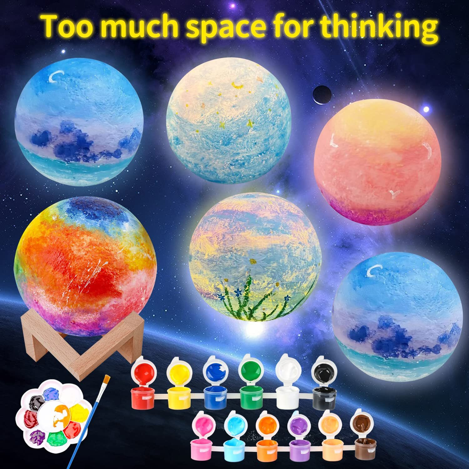 Paint Your Own Moon Lamp Kit, Gifts Diy 3D Moon Light Cool Galaxy Lamp,Toys For Teens Boys Girls, Arts & Crafts Kit Art Supplies For Kids, Arts And Crafts For Kids Ages 8-12 Birthday Gifts