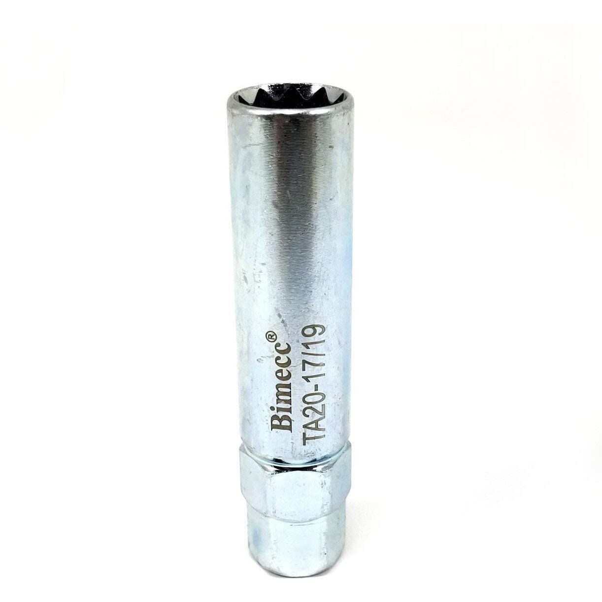 Bimecc Ta20-17/19 10-Spline Lug Nut Tool Key, Passenger W/ 17Mm & 19Mm Hex Drive, Steel